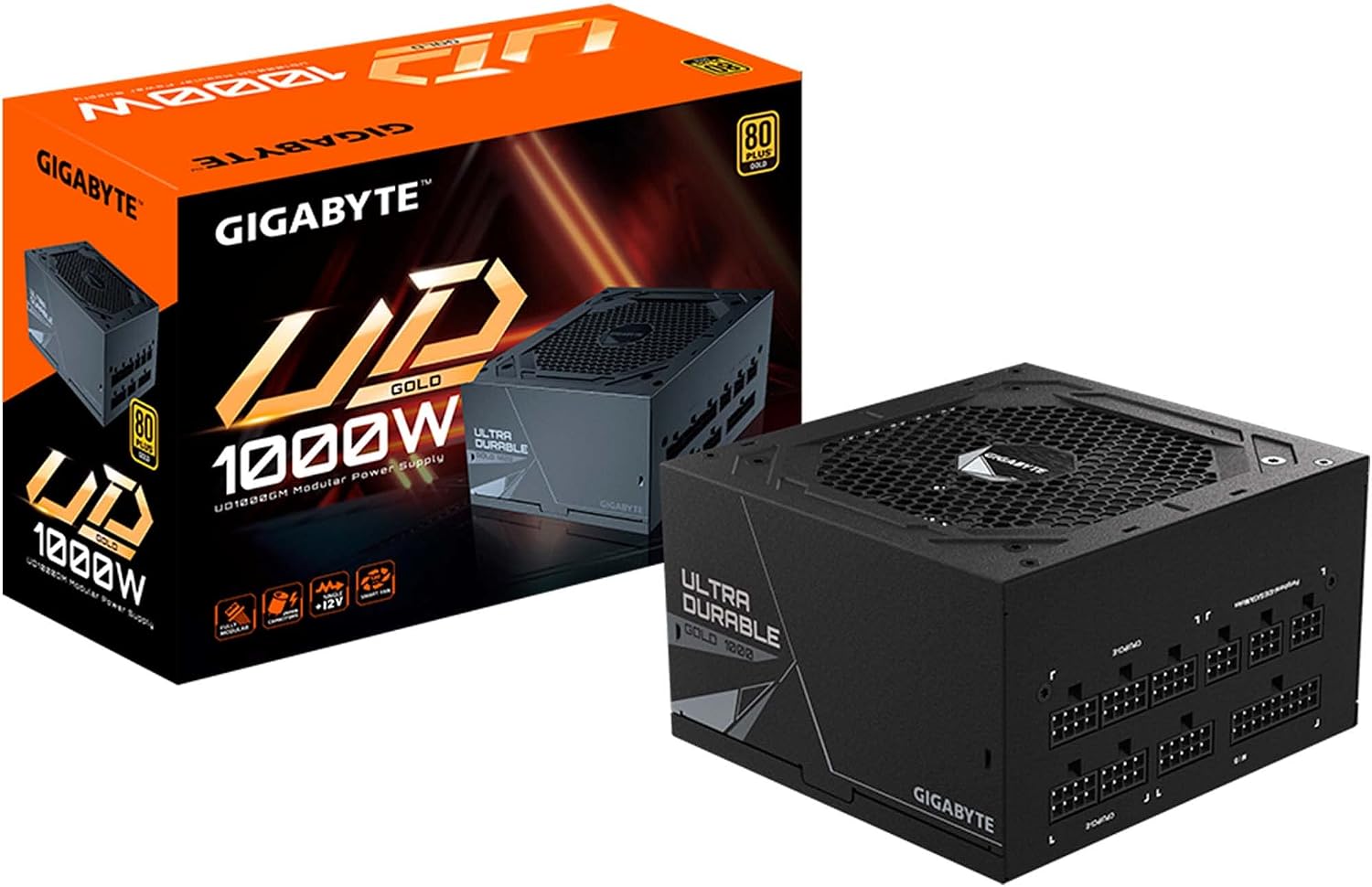 GIGABYTE GP-UD1000GM 1000W 80 Plus Gold Certified Fully Modular Power Supply with Cables