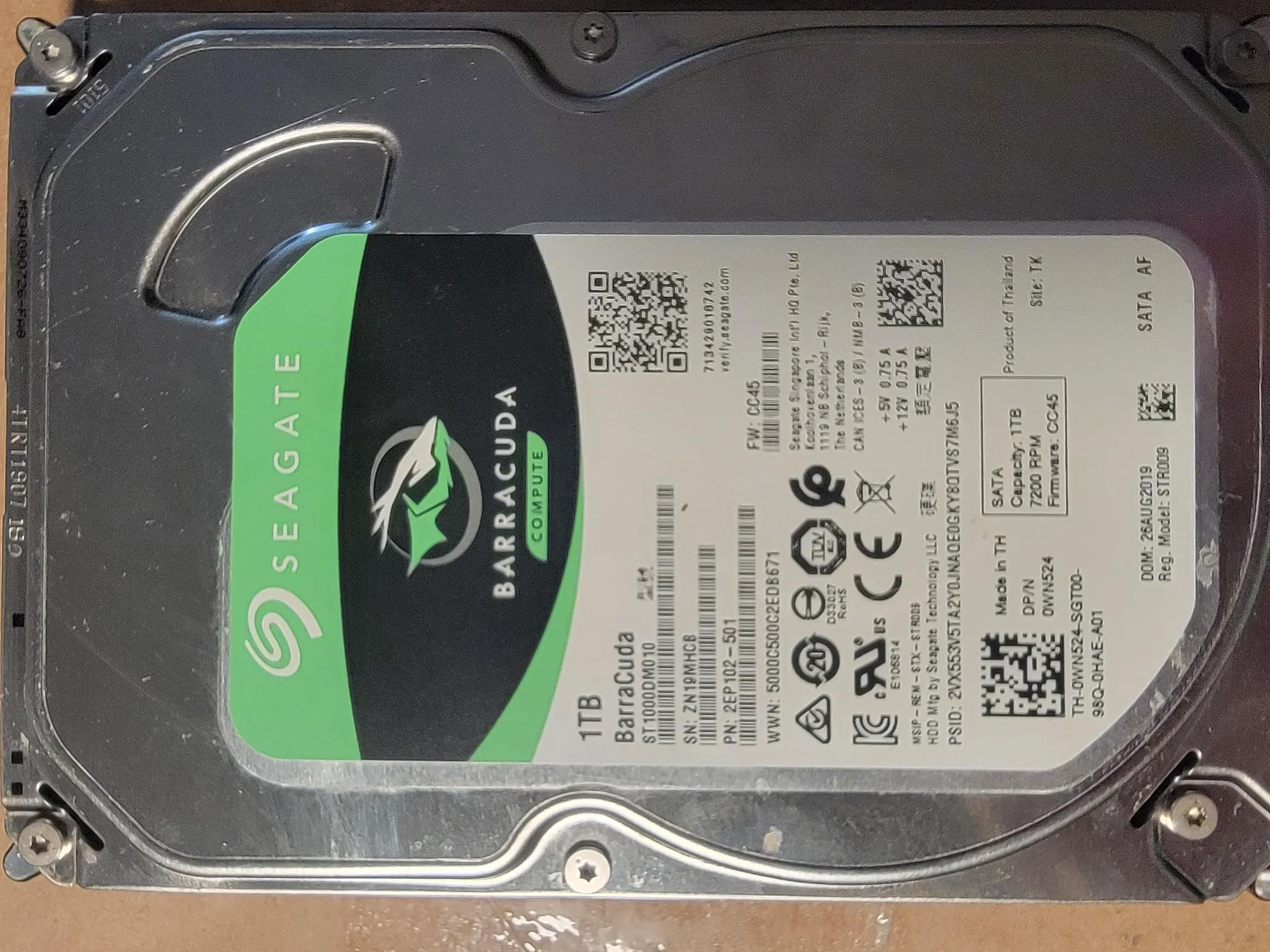 2 1TB Hard Drives! (LOT of 2, 2TBs total)