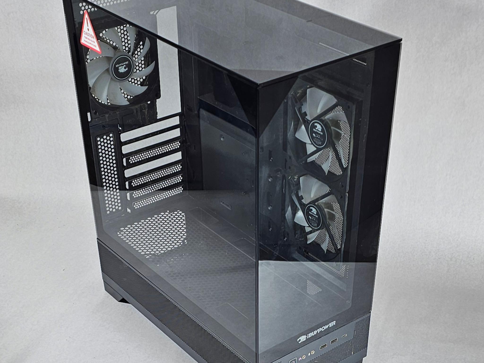 Black iBUYPOWER PC Case with Tempered Glass w/ 3 Fans