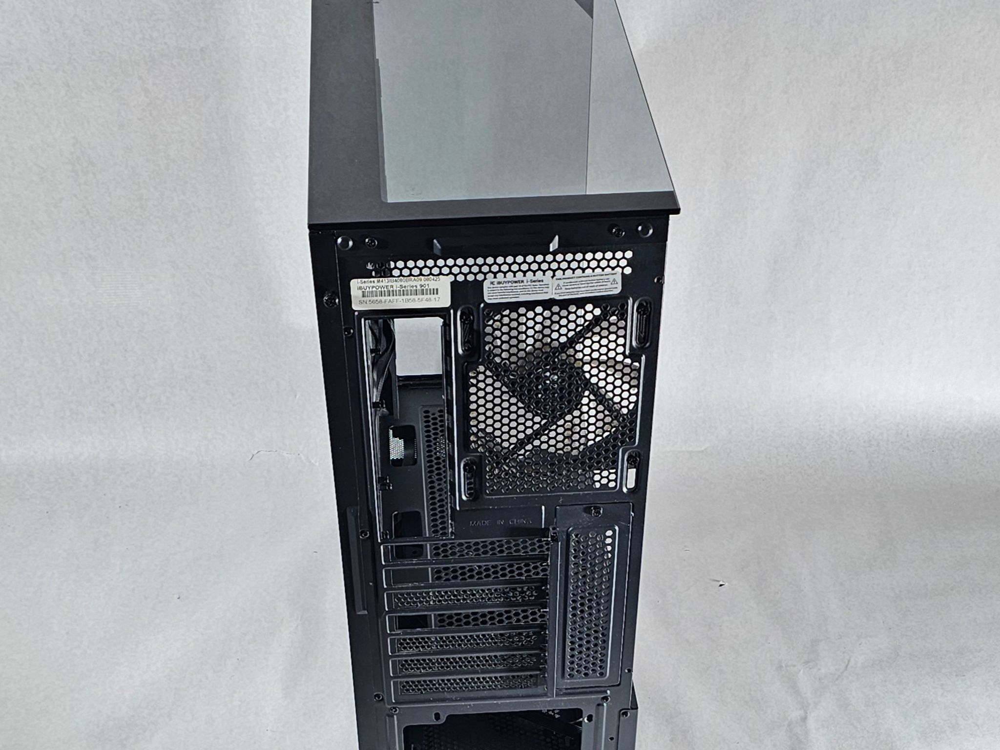 Black iBUYPOWER PC Case with Tempered Glass w/ 3 Fans