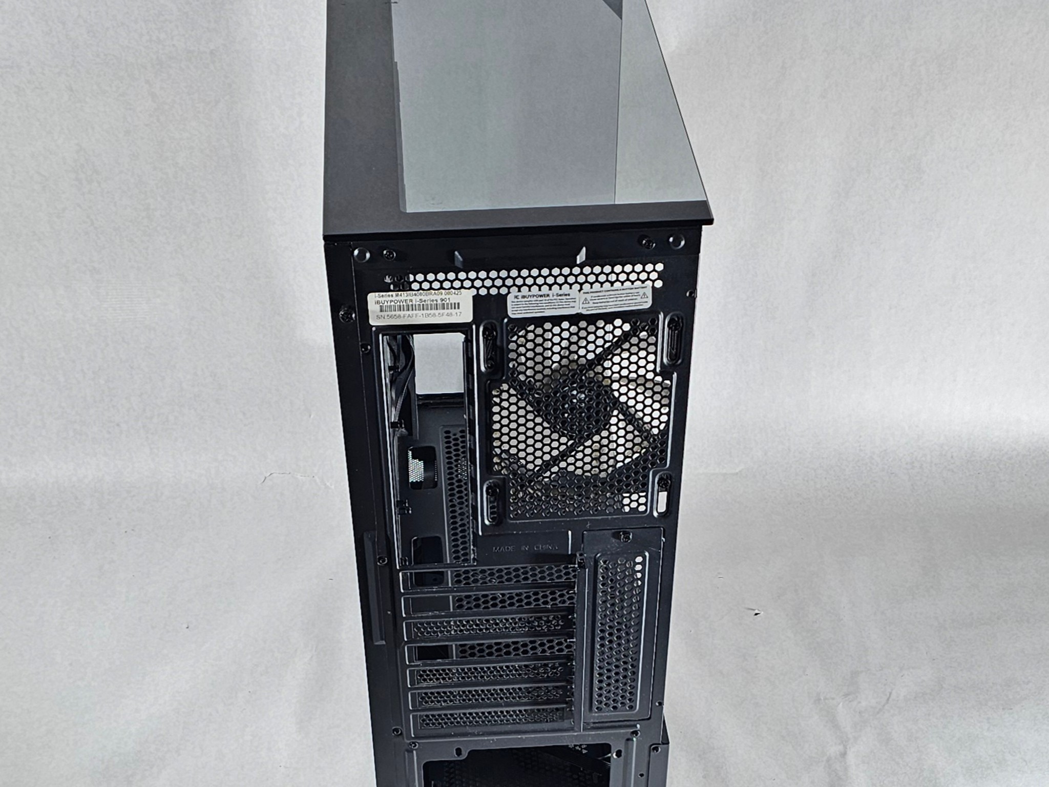 Black iBUYPOWER PC Case with Tempered Glass w/ 3 Fans
