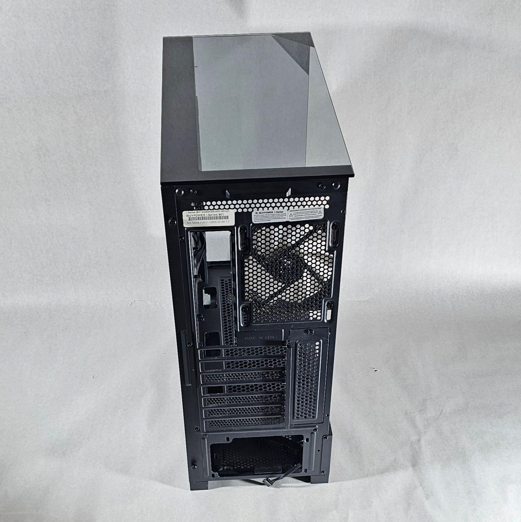 Black iBUYPOWER PC Case with Tempered Glass w/ 3 Fans