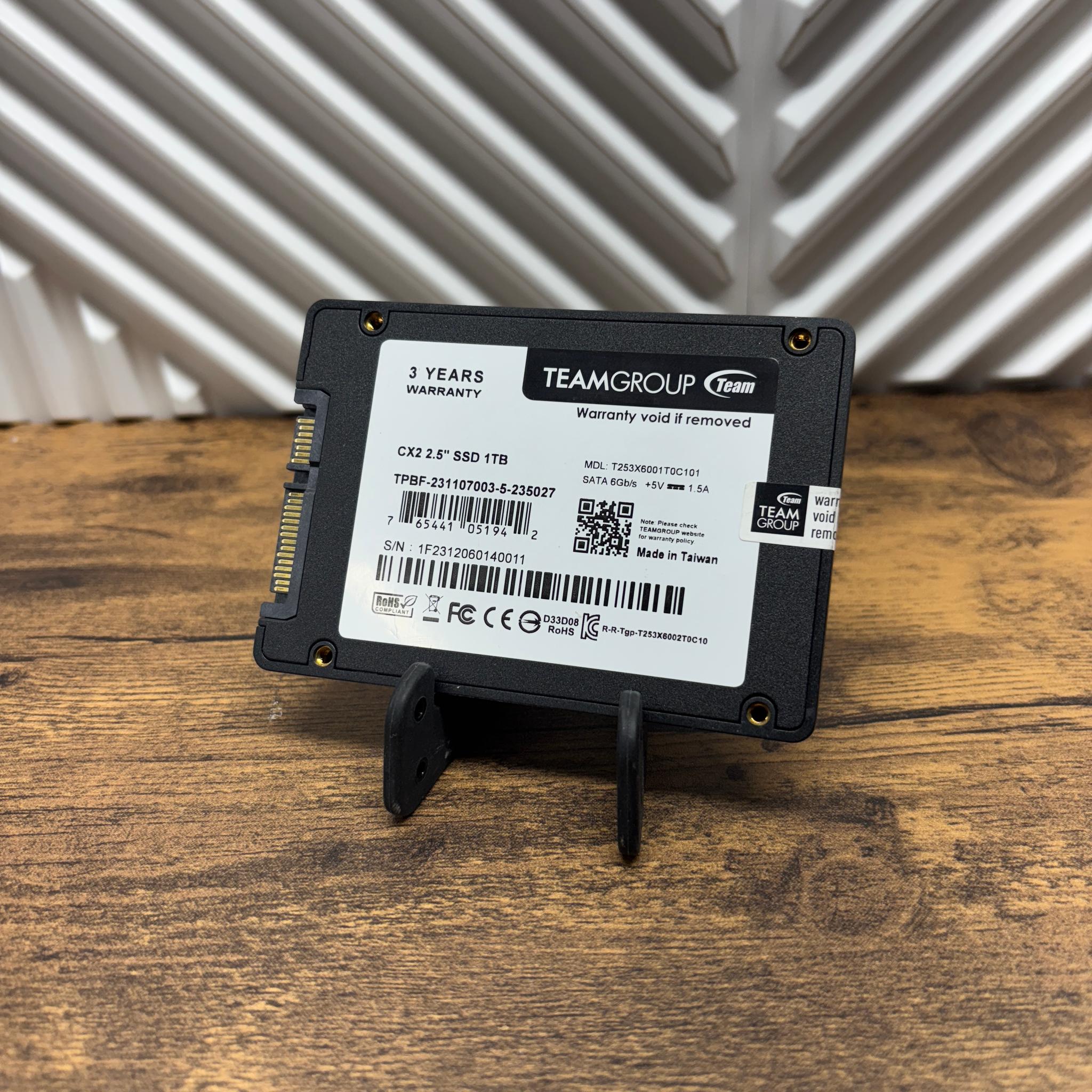 TeamGroup CX2 1TB 2.5” SATA III SSD – 100% Health – Tested & Working