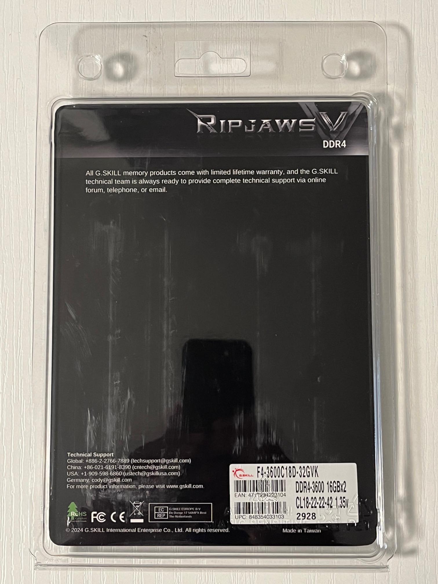 G.SKILL Ripjaws V Series (XMP) DDR4 RAM 32GB (2x16GB)