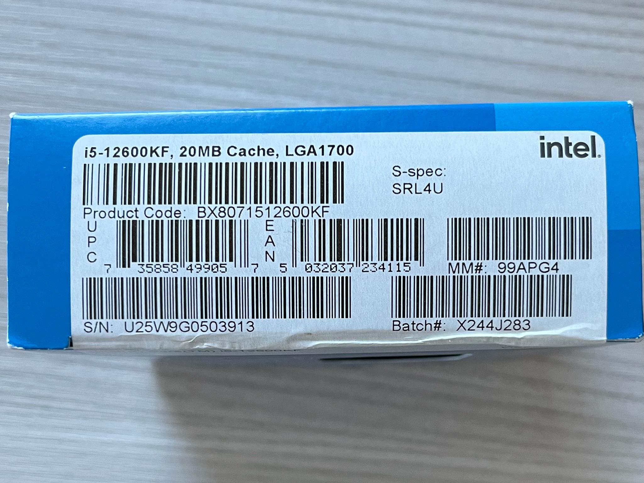 Intel Core i5-12600KF LGA 1700, Great Condition with Original Box and Manual