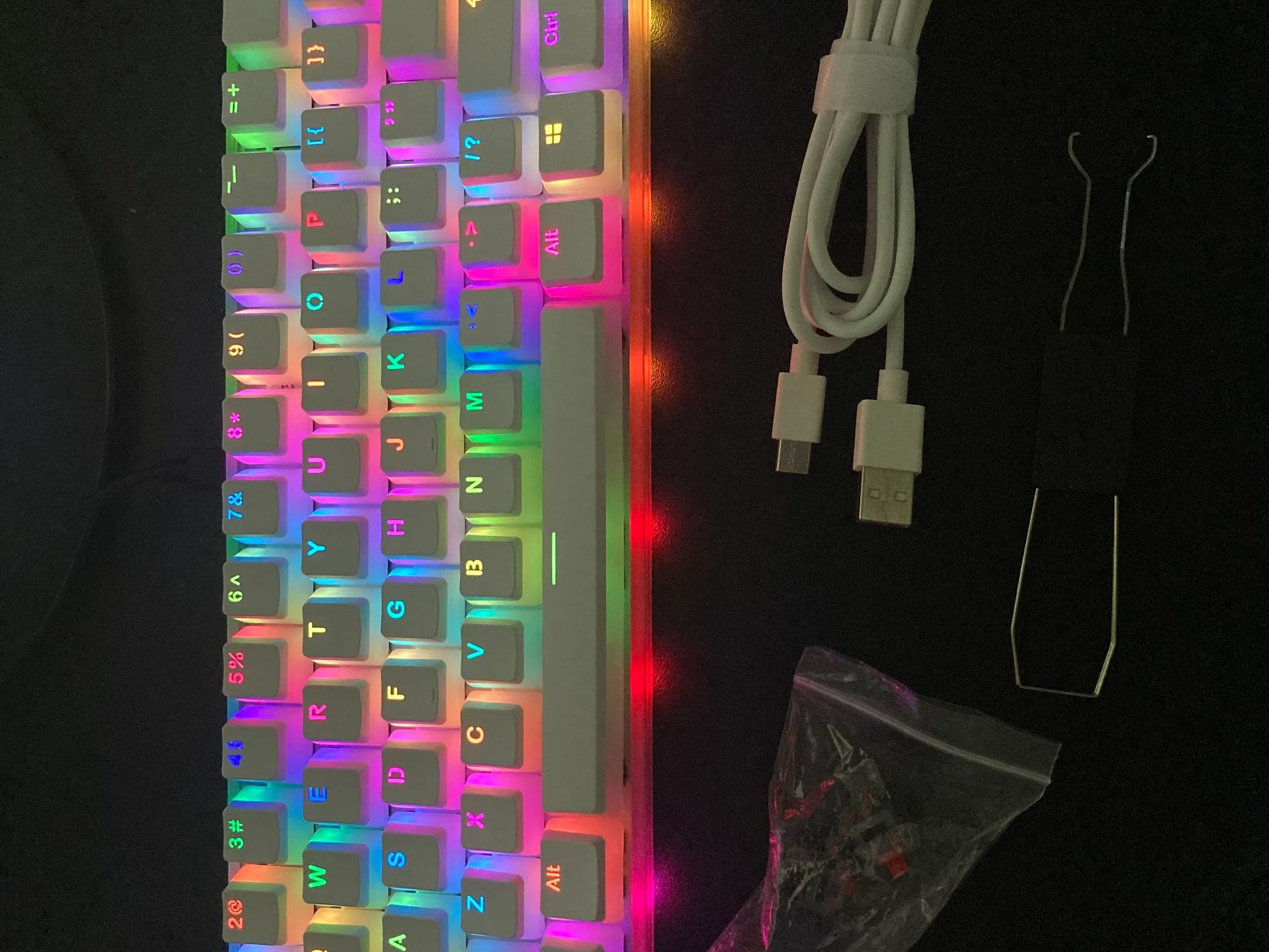 (PUDDING KEYCAPS) Gs61 Mechanical Keyboard (Transparent Bottom)