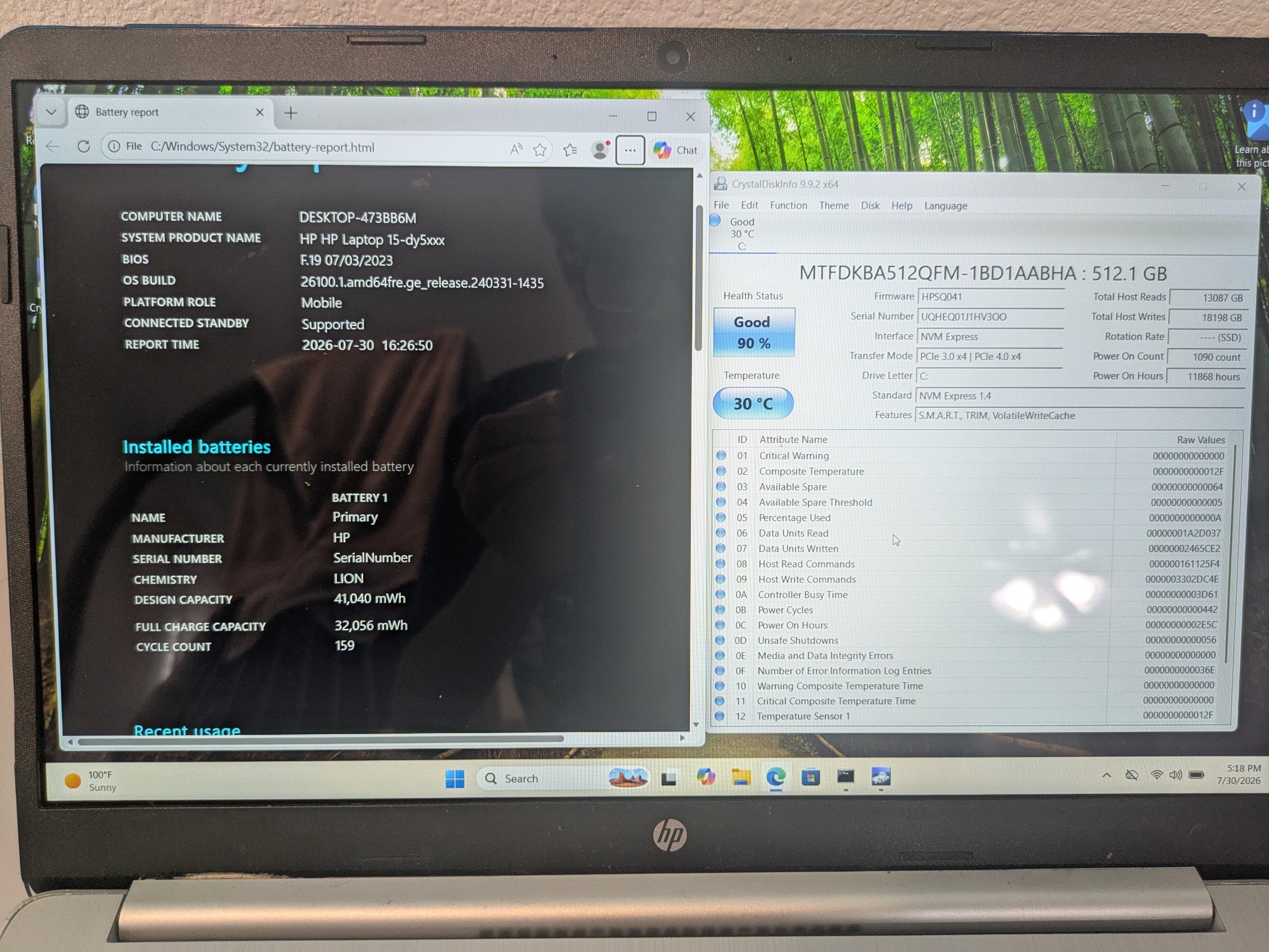 HP 15-dy5073dx - Core i7-1255U - 512GB SSD - 16GB RAM - Case & charger!