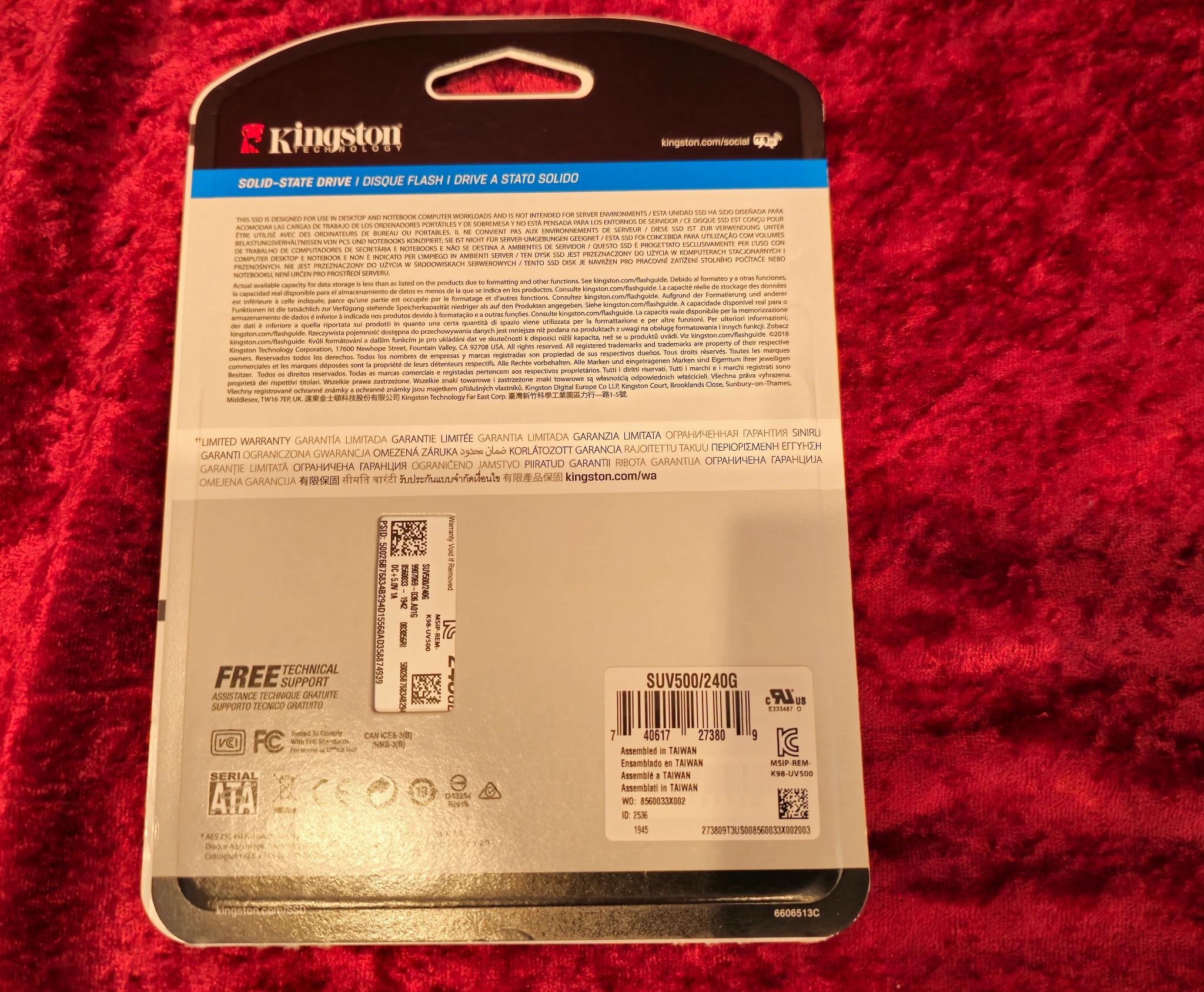 Kingston 240BG Sata SSD