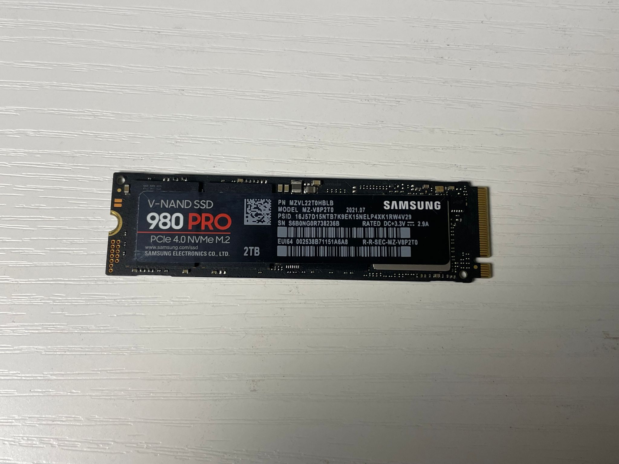 Samsung SSD 980 PRO 2TB NVME SSD