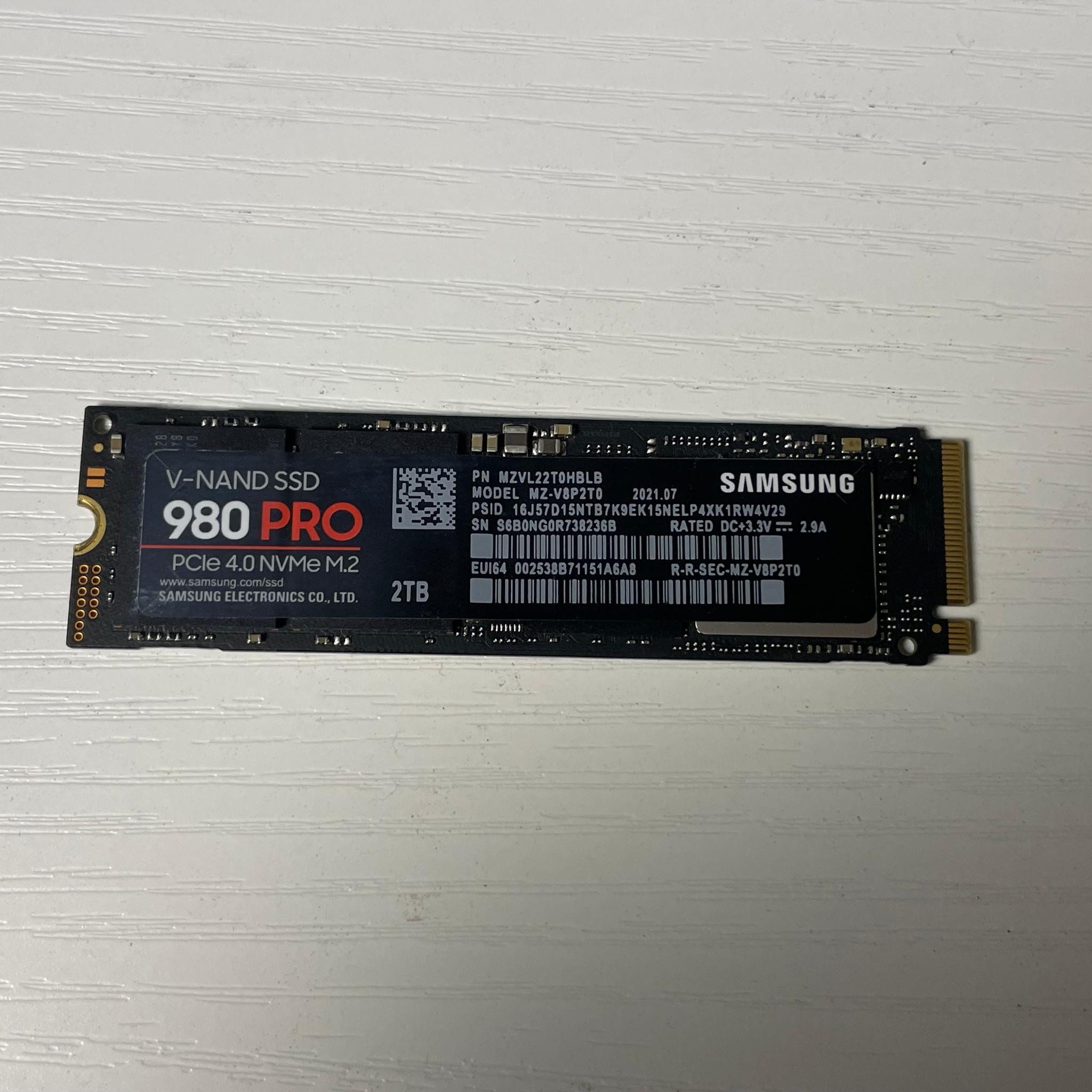 Samsung SSD 980 PRO 2TB NVME SSD