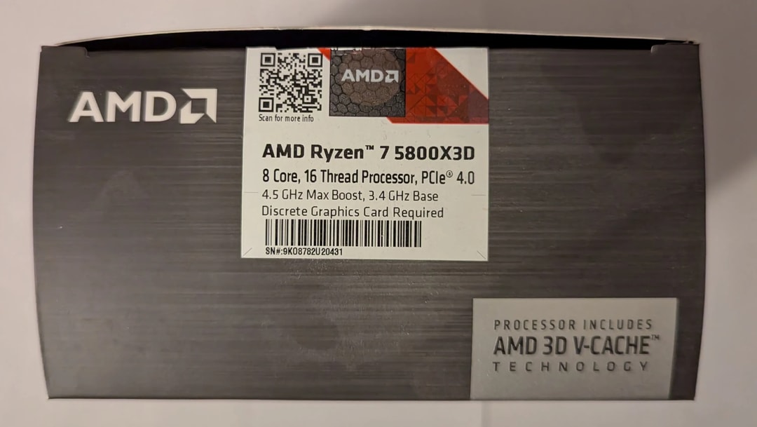 AMD Ryzen 7 5800X3D AM4 8-Core Processor With 3D V-Cache +