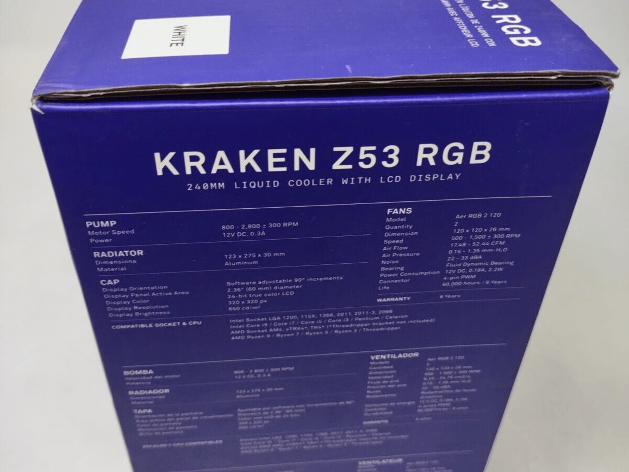 NZXT Kraken Z53 RGB 240mm Liquid Cooler with LCD Display (RL-KRZ53-RW)