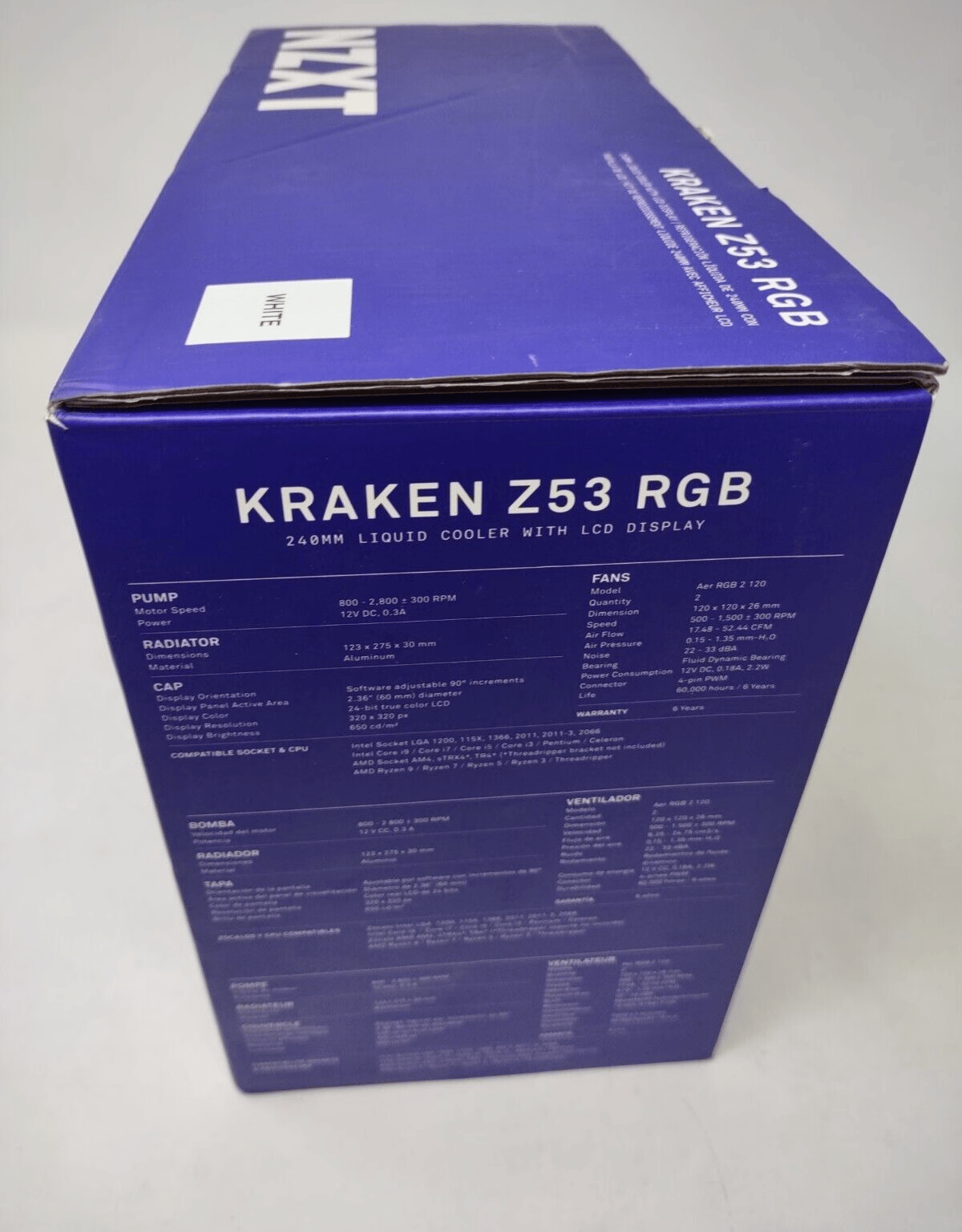 NZXT Kraken Z53 RGB 240mm Liquid Cooler with LCD Display (RL-KRZ53-RW)