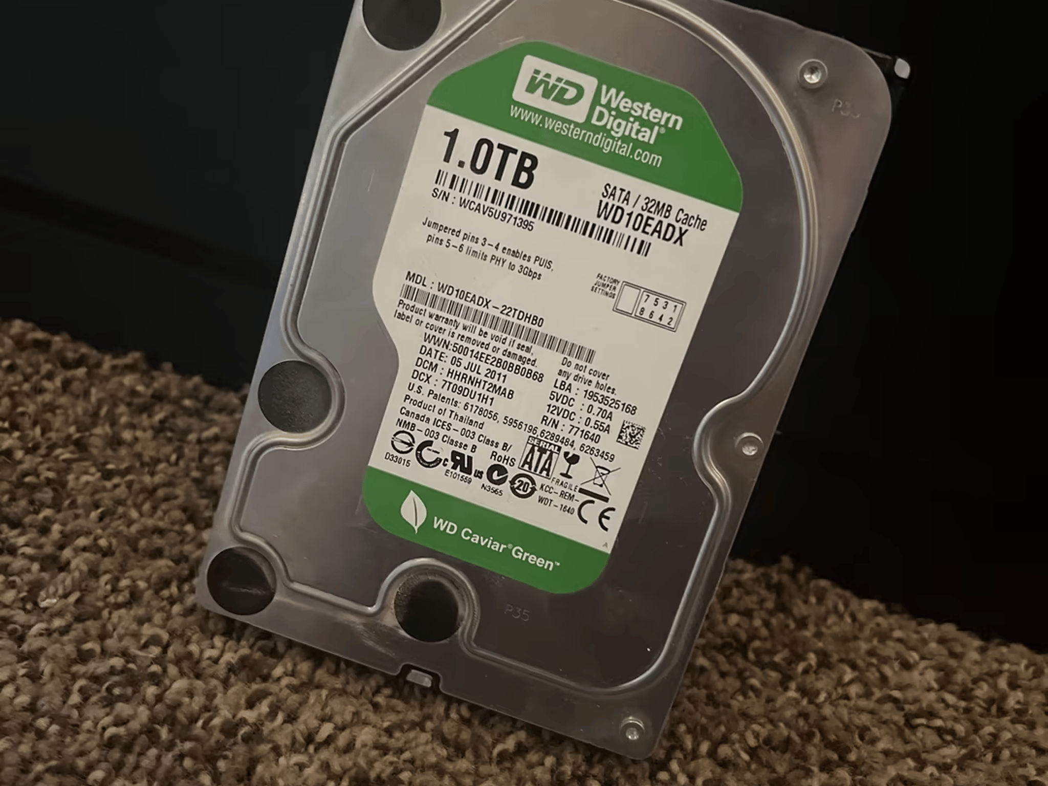Western Digital Green 1TB 3.5” Hard Drive