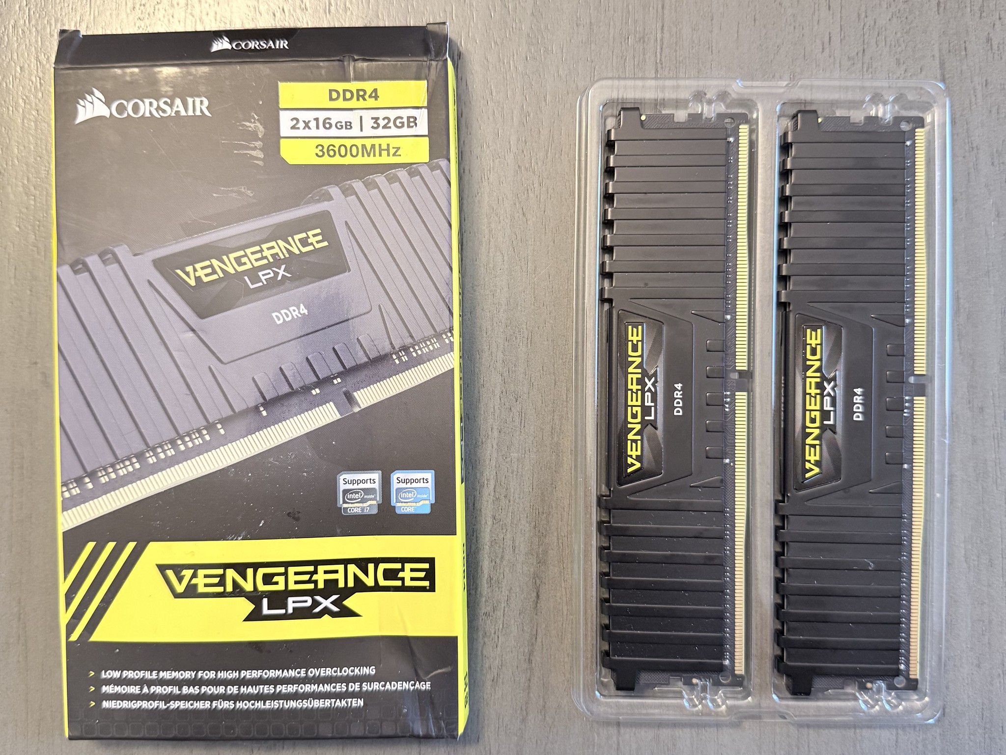 32GB DDR4 RAM Kit 3600MHZ CL18 16GBx2 Corsair Vengeance LPX