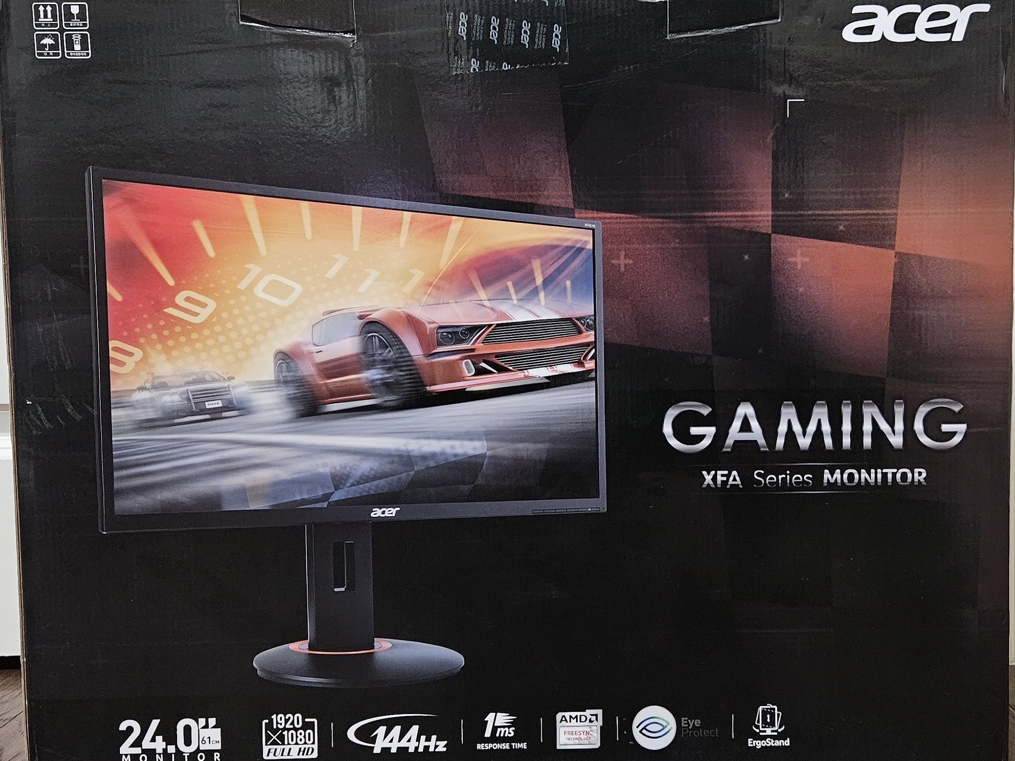 Acer XFA240, 24" Gaming Monitor, 1920 x 1080 (FHD), 144hz, TN, 1ms, FreeSync, Eye protect