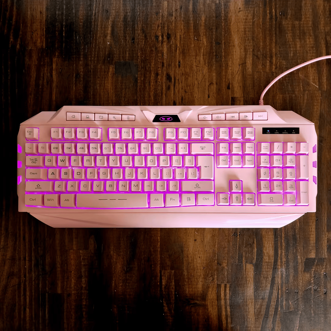 MageGee GK710 Wired Backlight Pink Membrane Keyboard