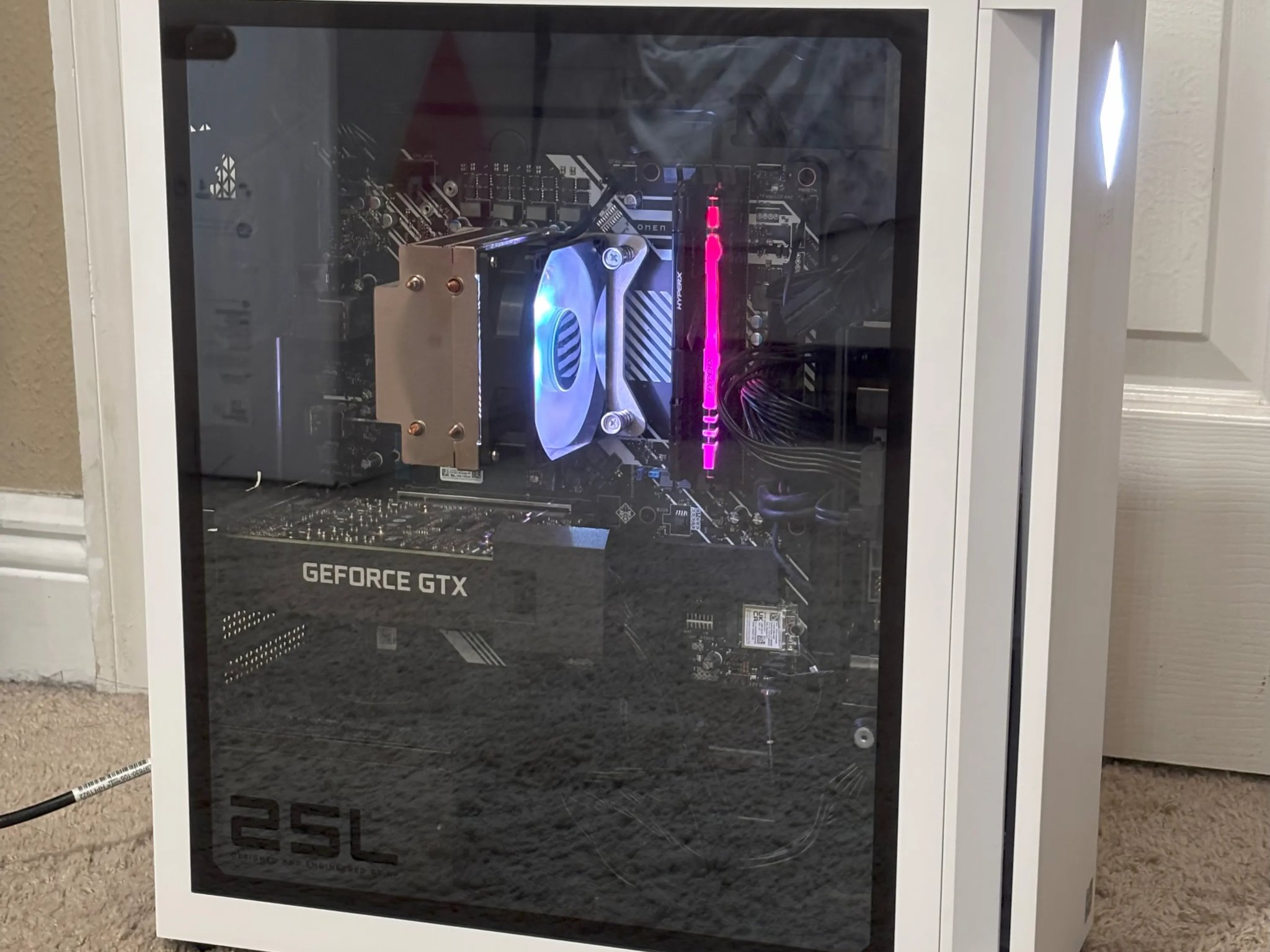 Used Pre-Built White HP Omen 25L AMD Ryzen 5 5600G NVIDIA GeForce GTX 1660 SUPER 8GB VRAM 24GB Ram