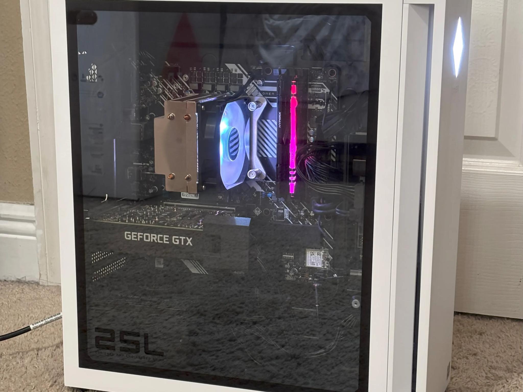 Used Pre-Built White HP Omen 25L AMD Ryzen 5 5600G NVIDIA GeForce GTX 1660 SUPER 8GB VRAM 24GB Ram