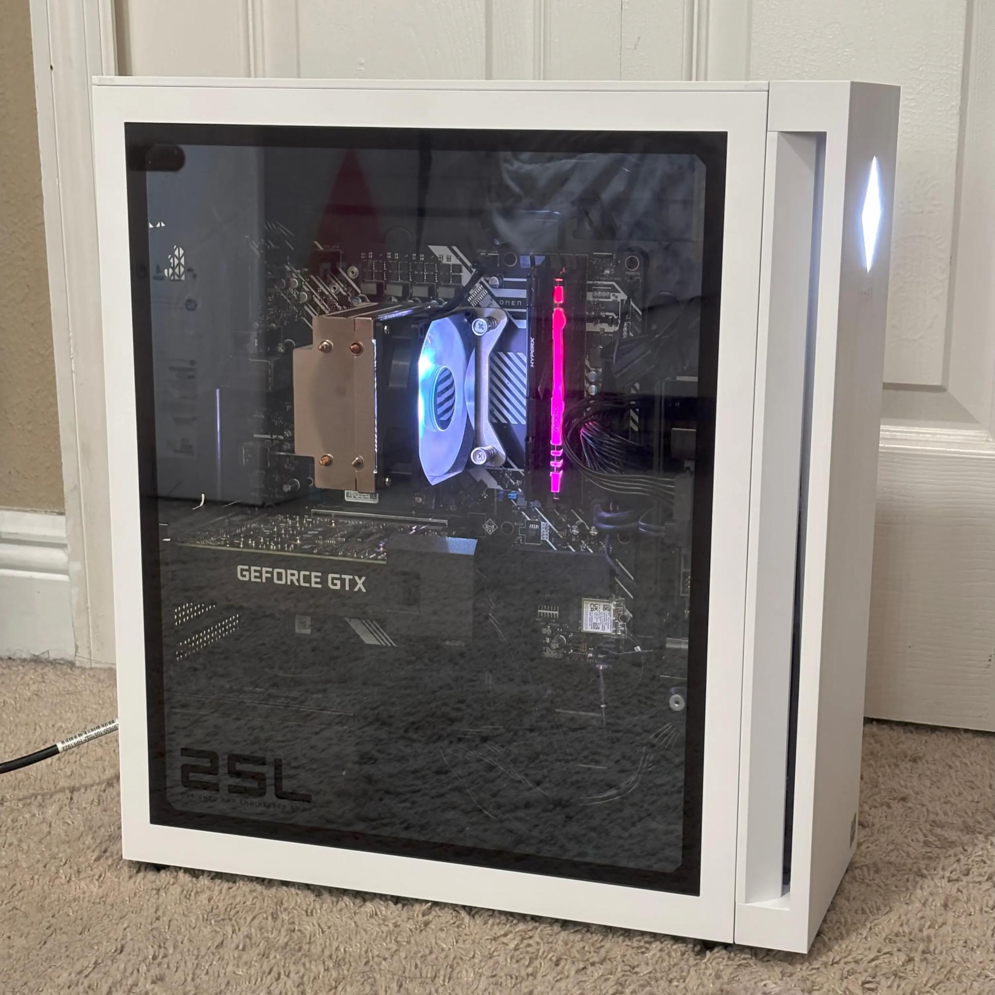 Used Pre-Built White HP Omen 25L AMD Ryzen 5 5600G NVIDIA GeForce GTX 1660 SUPER 8GB VRAM 24GB Ram