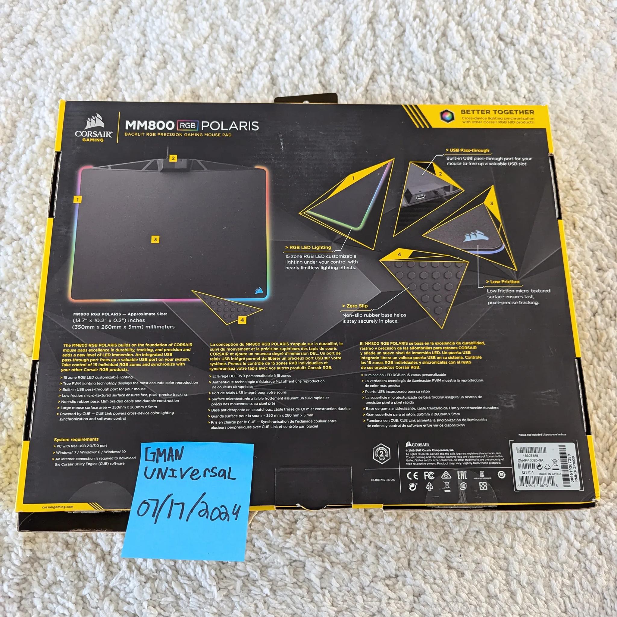 Corsair MM800 Polaris RGB Mouse Pad