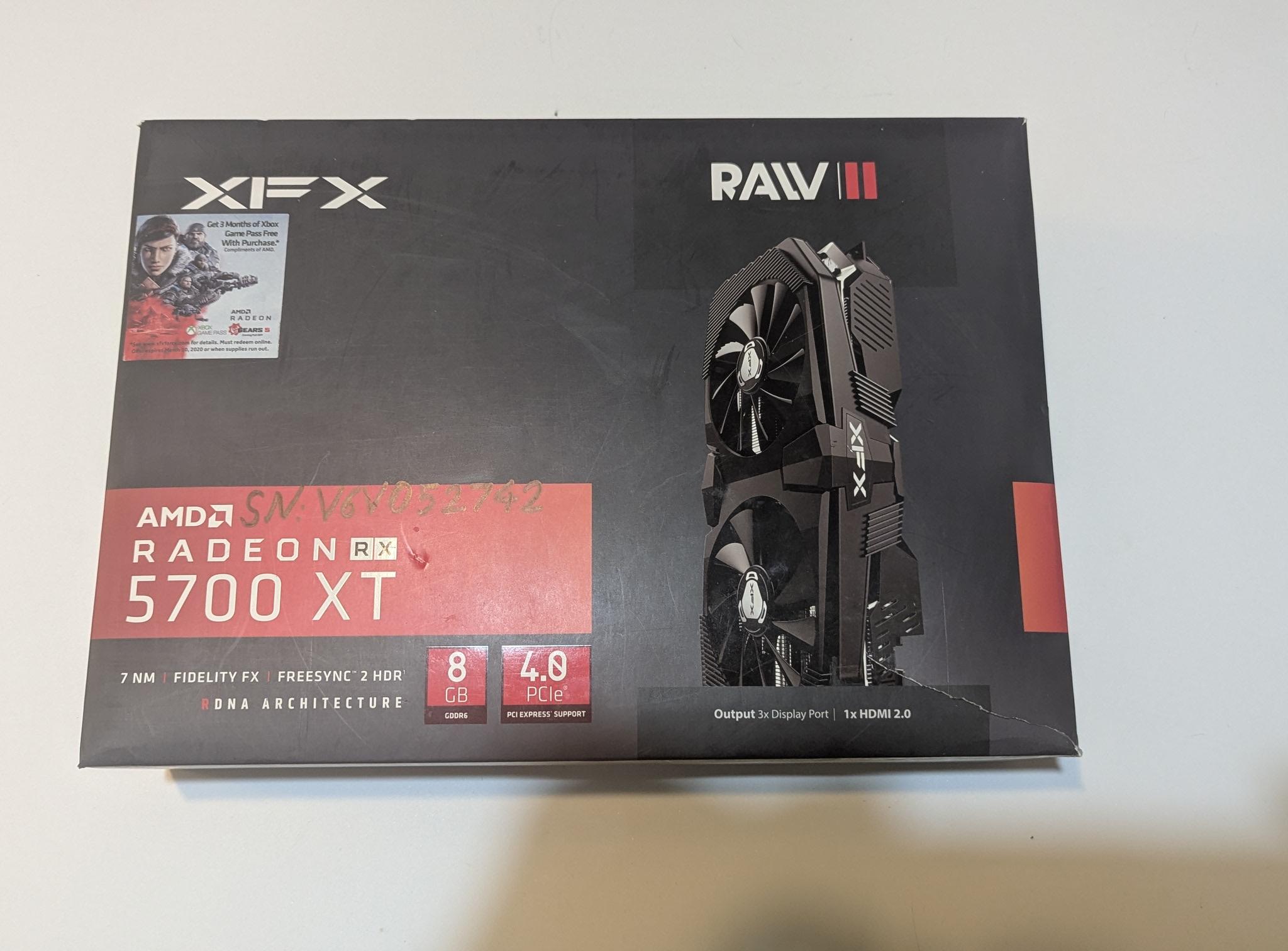 XFX AMD RX 5700XT  8GB GPU