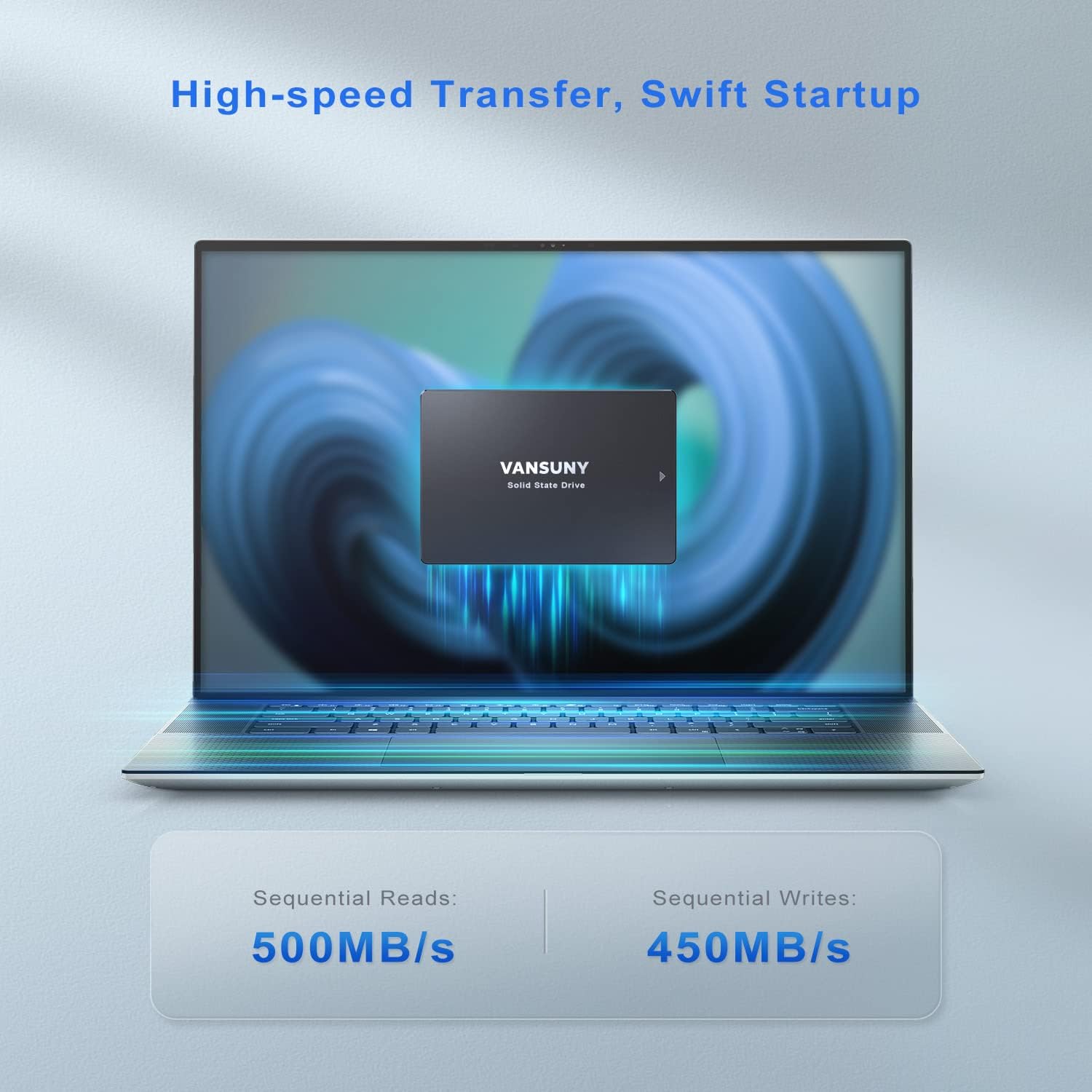 Vansuny 256GB SATA III SSD Internal Solid State Drive 2.5” 3D NAND Flash Up to 500MB/s