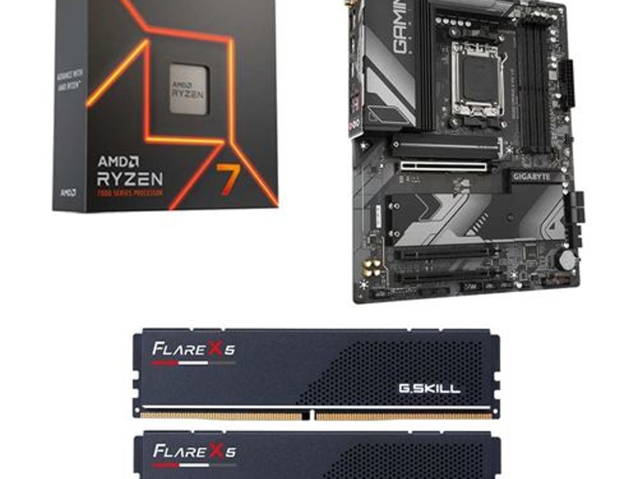 AMD Ryzen 7 7700X, Gigabyte B650 Gaming X AX v2, G.Skill Flare X5 Series 32GB DDR5-6000 Kit, Bundle