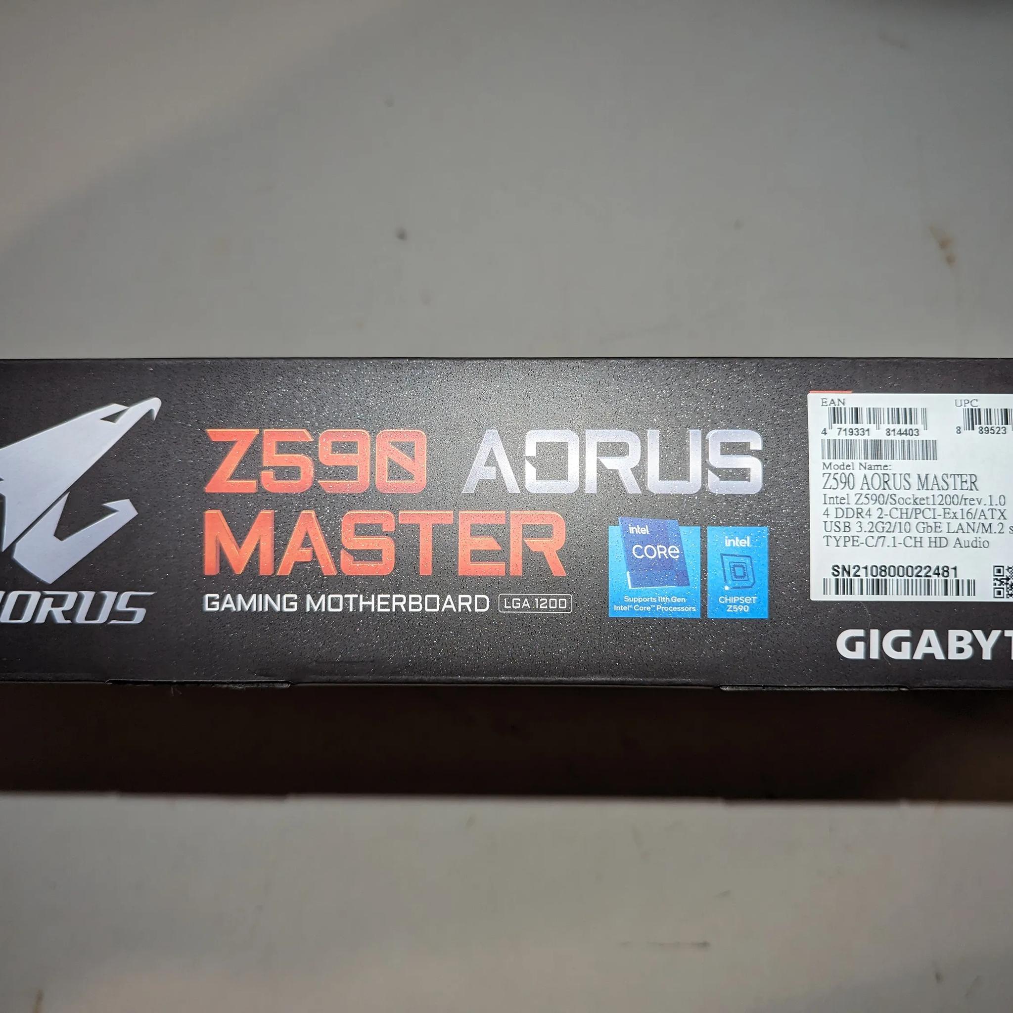 Gigabyte Z590 Aorus Master LGA 1200 Intel ATX Motherboard w/ Triple M.2 Slots, 10GbE LAN, Wi-Fi 6E