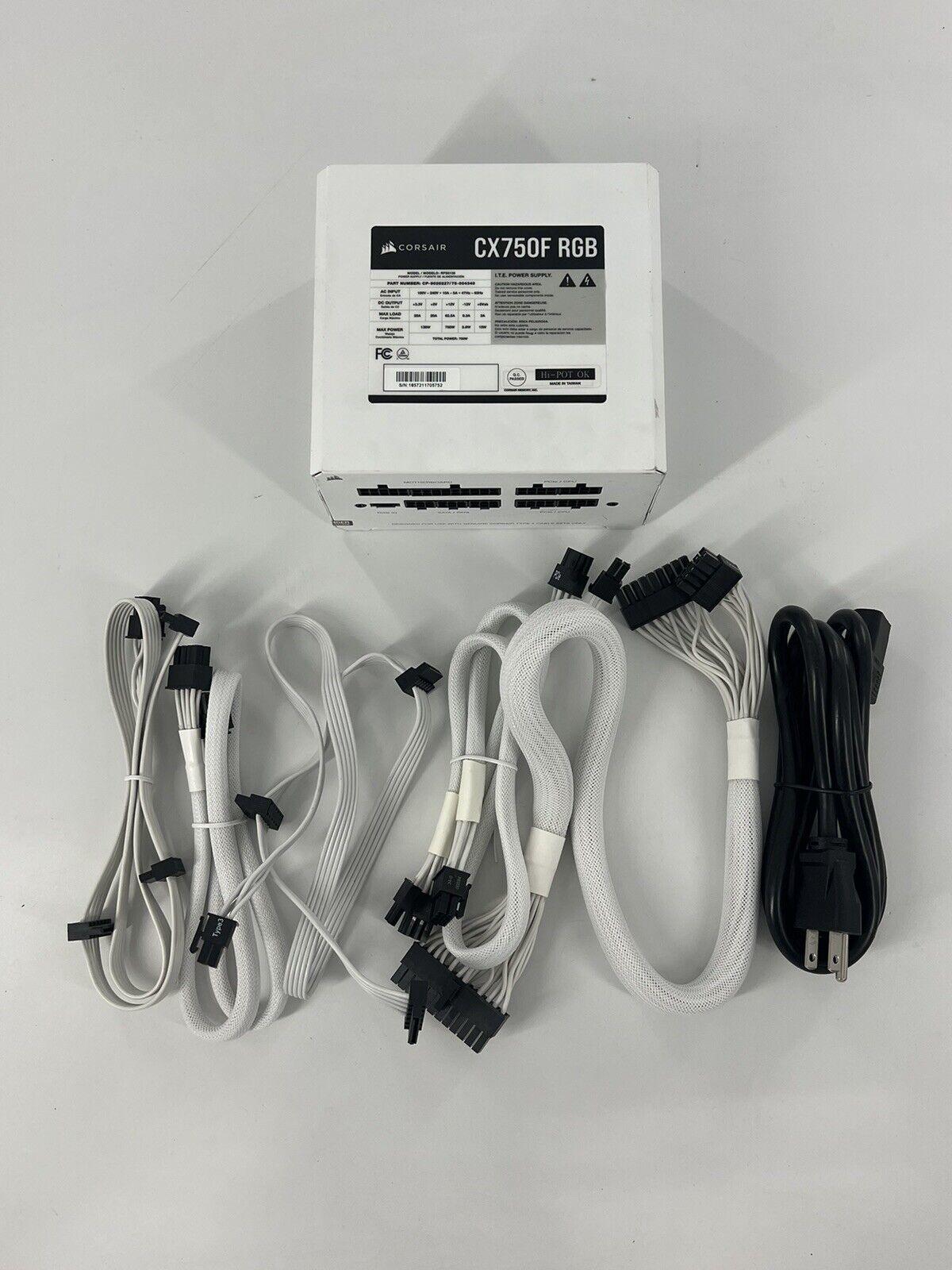 Corsair White CX750F RGB 750 Watt 80 PLUS Bronze Power Supply
