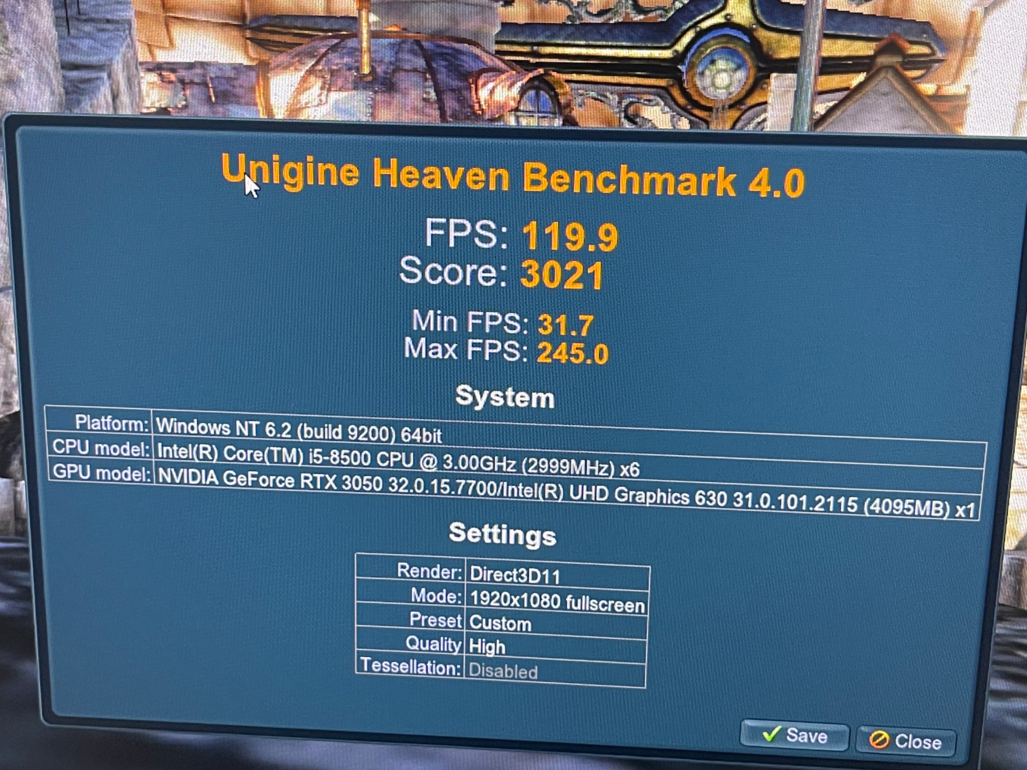 i5 8500 RTX 3050 6GB 32GB 1TB NVME M.2 SSD SFF Desktop PC