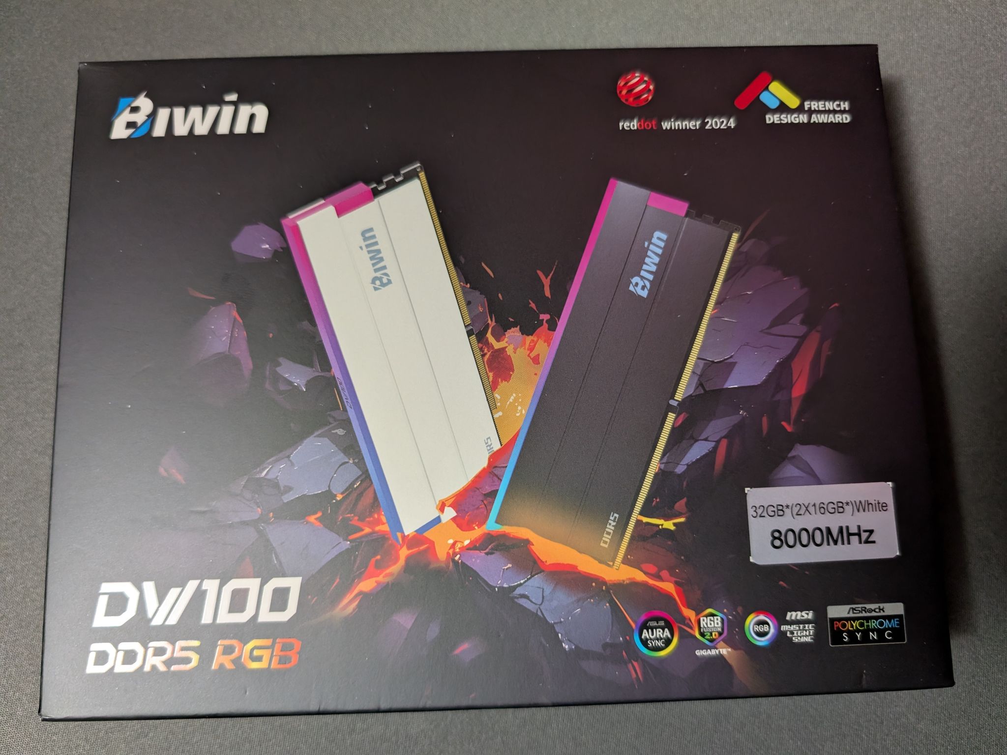 Biwin Black Opal DW100 DDR5 RGB 32GB (2x16GB) 8000MHz CL36 RAM