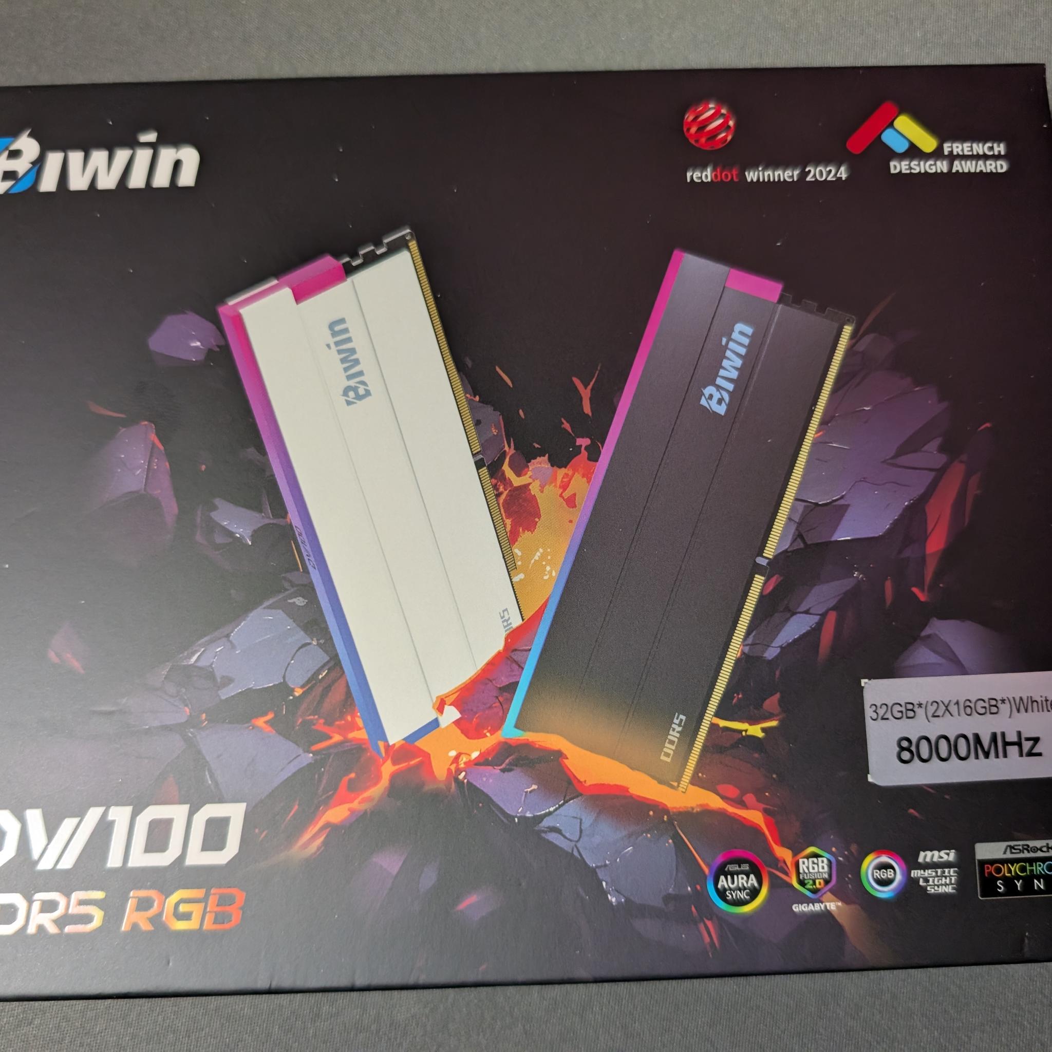 Biwin Black Opal DW100 DDR5 RGB 32GB (2x16GB) 8000MHz CL36 RAM