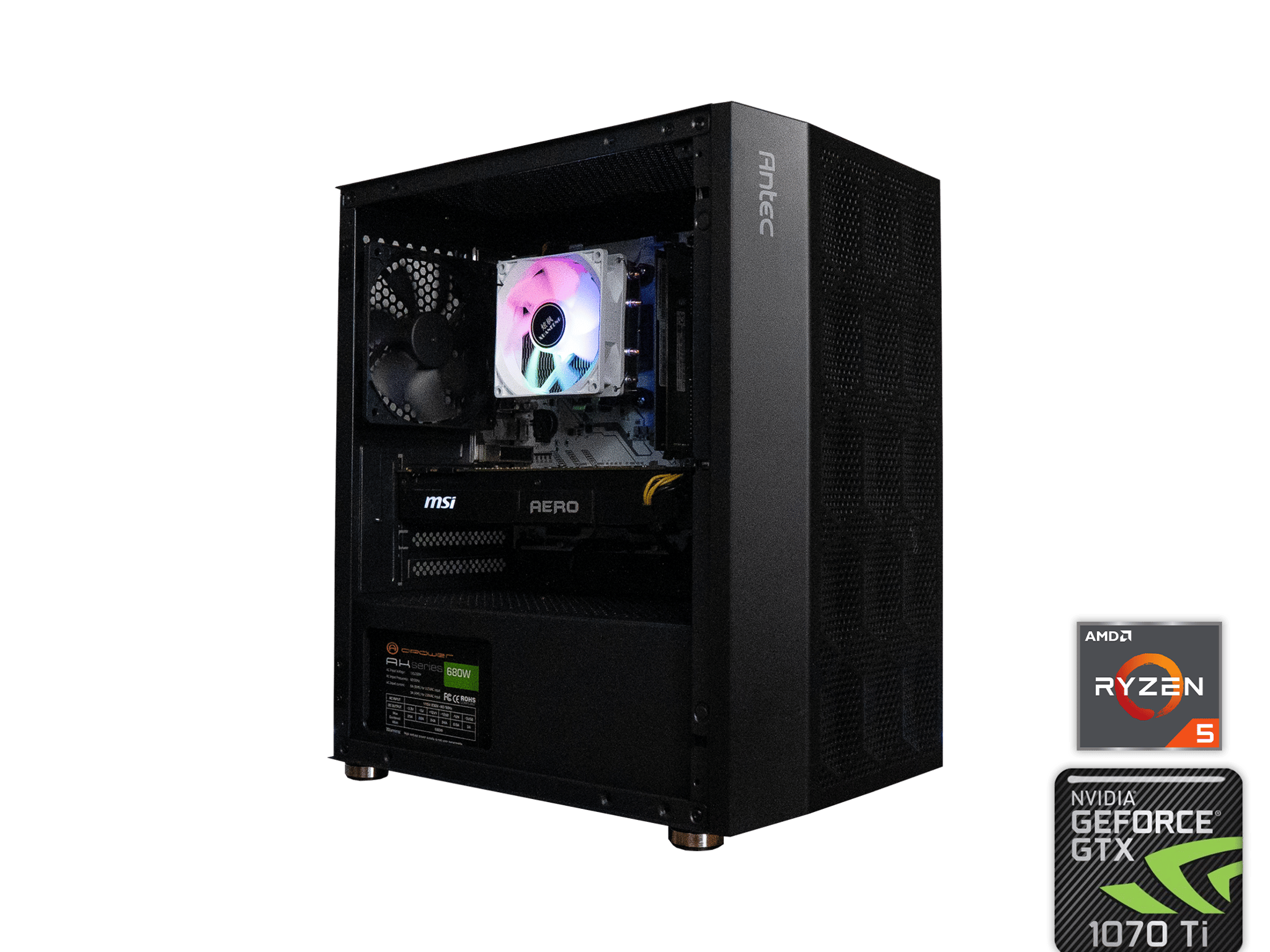 🍬🌠 BUDGET - FORTNITE Ready GAMING PC | RYZEN 5 2600 | MSI GTX 1070Ti 8GB | 16GB DDR4 RAM | 1.25TB