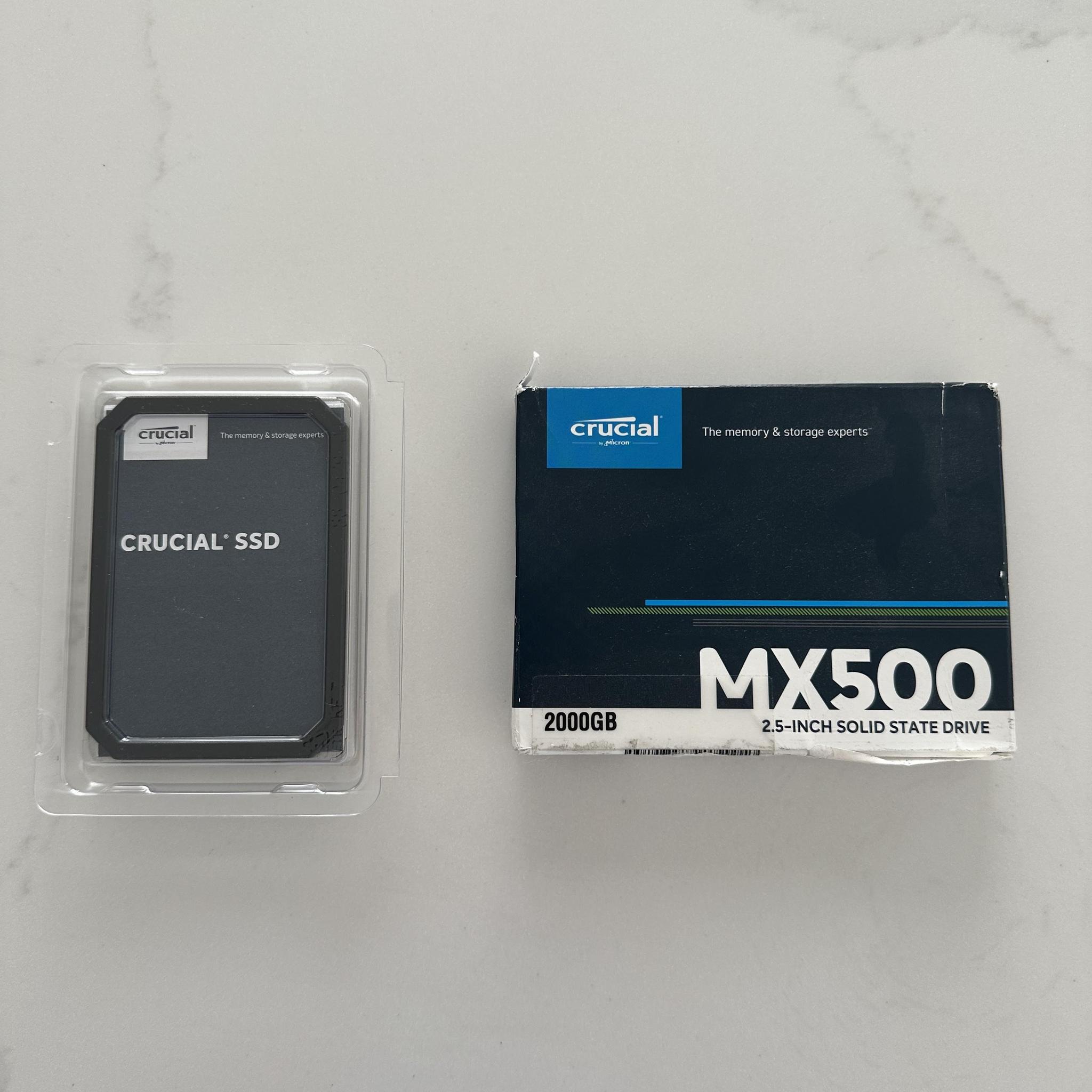 Crucial MX500 2TB SATA 2.5" SSD - Tested 100% Health