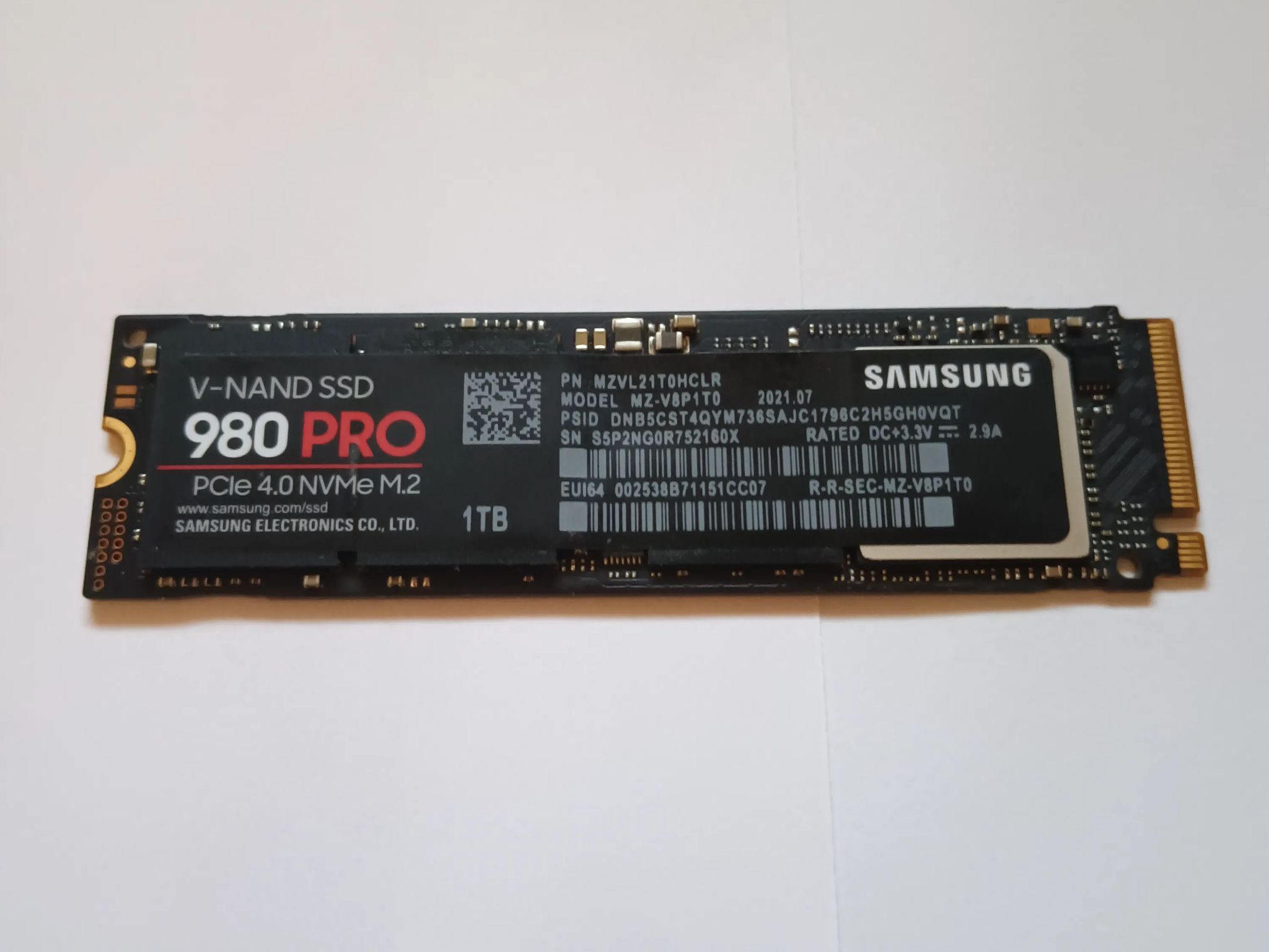 Samsung 980 PRO 1TB NVMe M.2 SSD