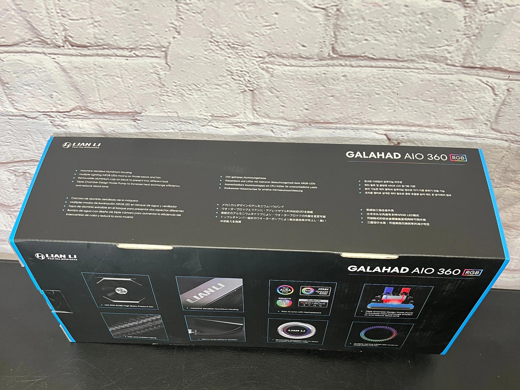 Lian Li GALAHAD AIO 360 RGB UNI FAN SL120 EDITION BLACK New in Box