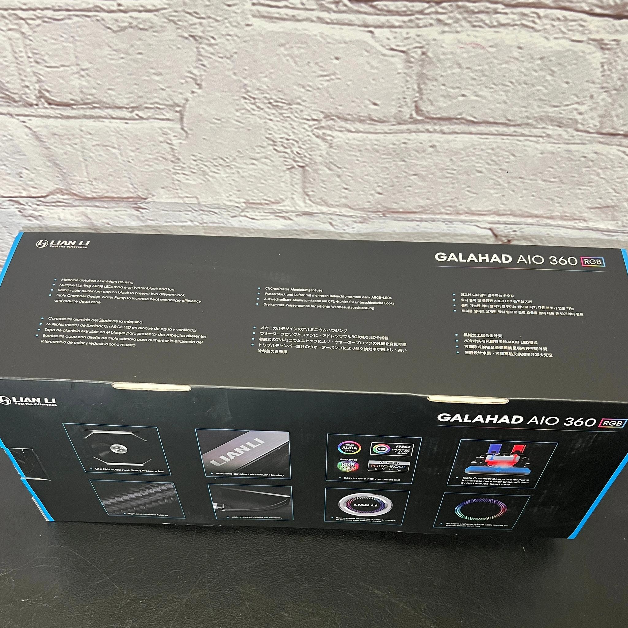 Lian Li GALAHAD AIO 360 RGB UNI FAN SL120 EDITION BLACK New in Box