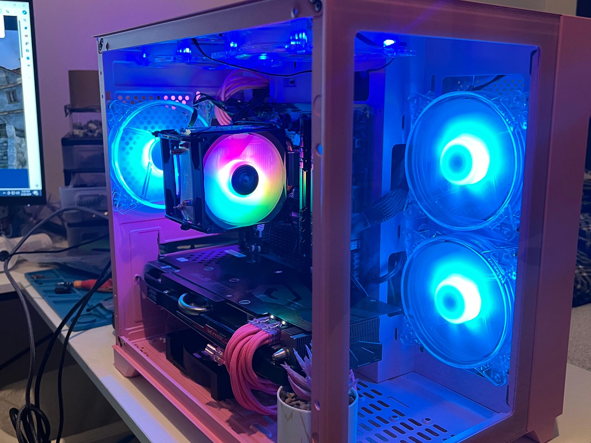 Pink Budget Gaming PC | AMD FX-6300 | Radeon R90 OC 8GB | 32GB RAM | 500GB SSD | Windows 10 Pro
