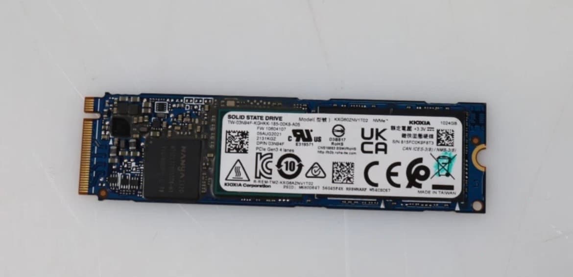 Kioxia 1TB NVMe M.2 2280 PCIe 3.0 x4 Solid State Drive KXG60ZNV1T02