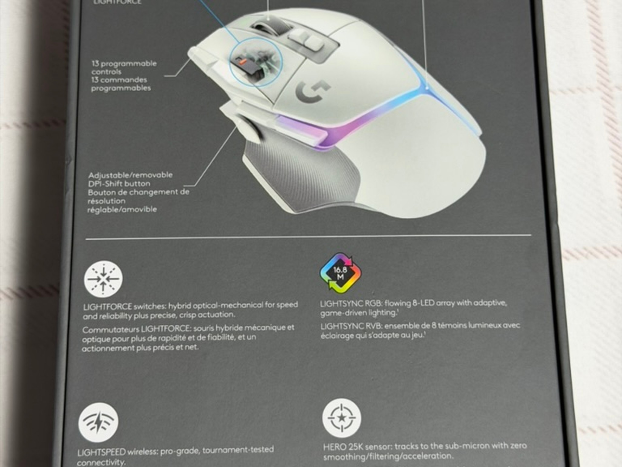 Logitech G502 X PLUS Wireless Gaming Mouse - White (Mint Condition)