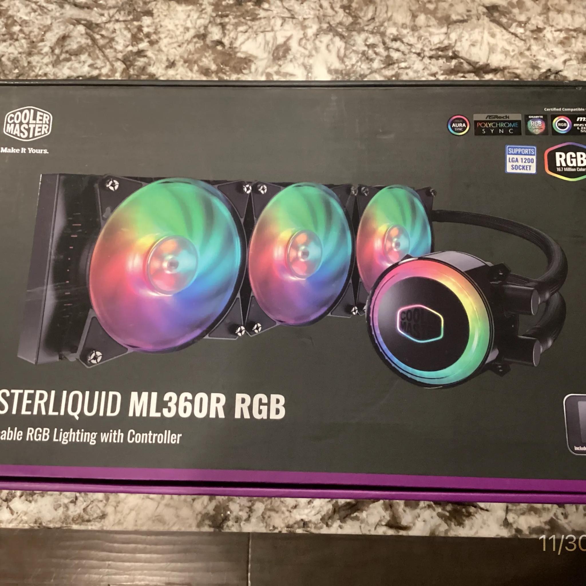 ++ NEW ++ Cooler Master MasterLiquid ML360R ARGB AIO Triple Fans for AMD/Intel CPUs - Never Used