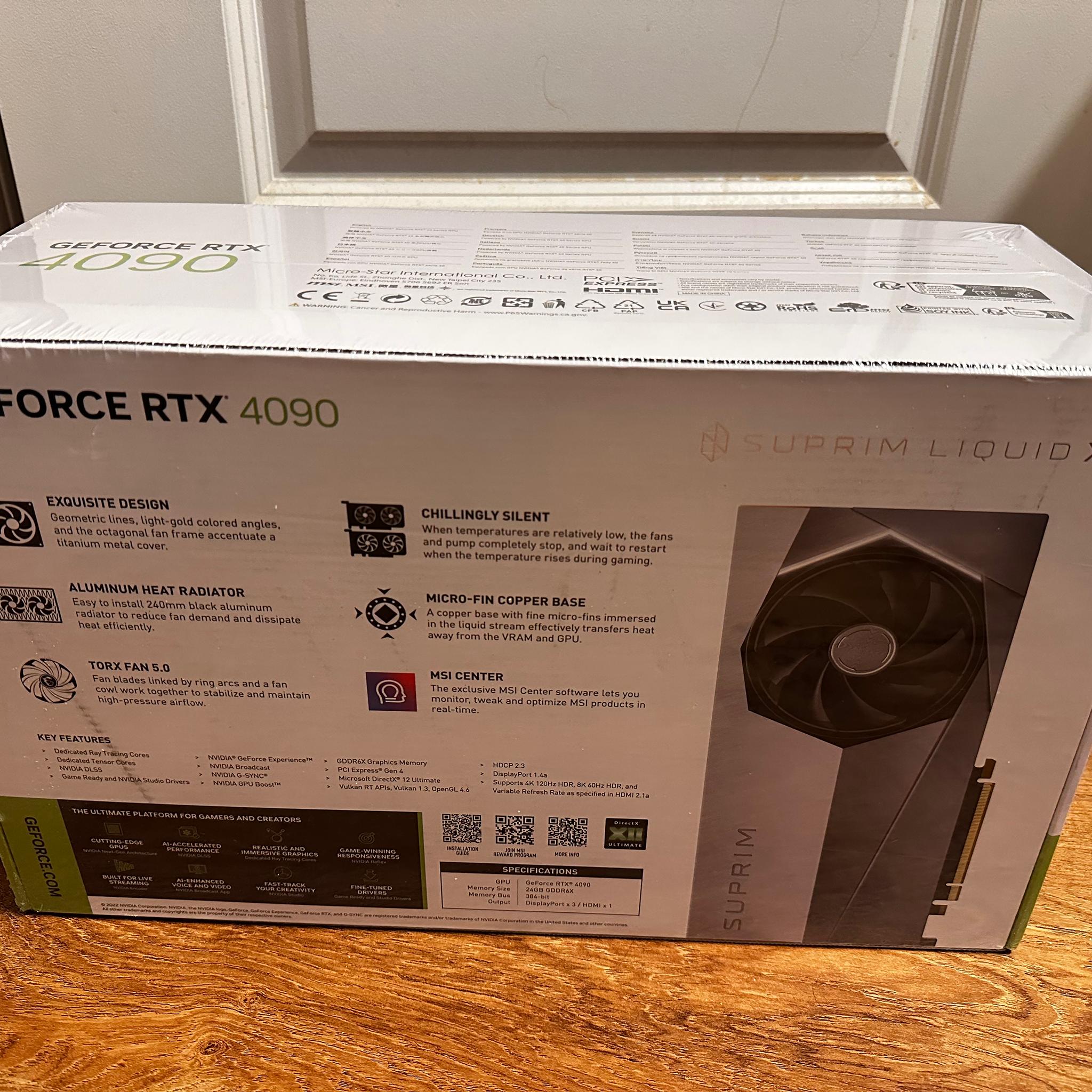 BNIB sealed MSI RTX 4090 Suprim Liquid X