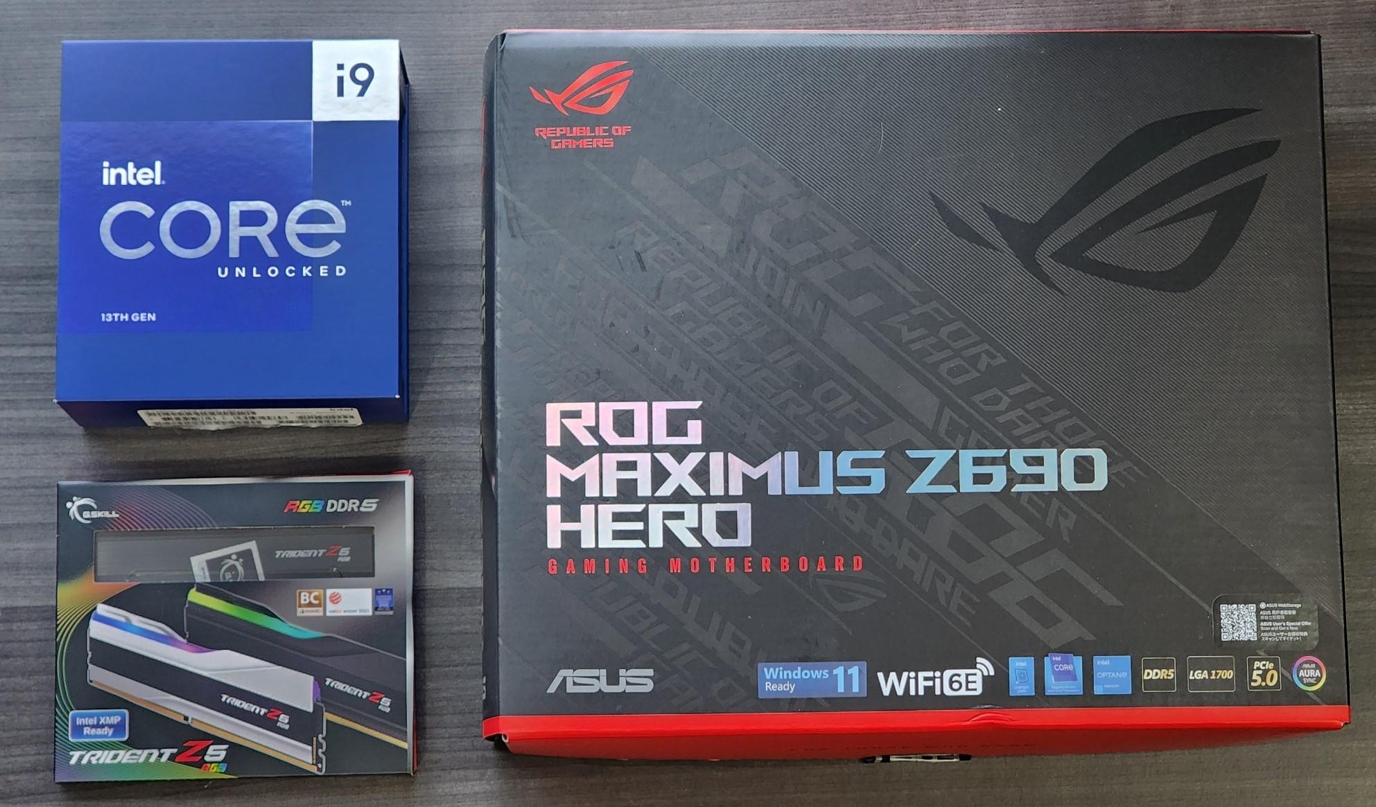i9-13900k + ASUS Hero Z690 ATX Mobo + 32GB 7200mhz DDR5 Combo
