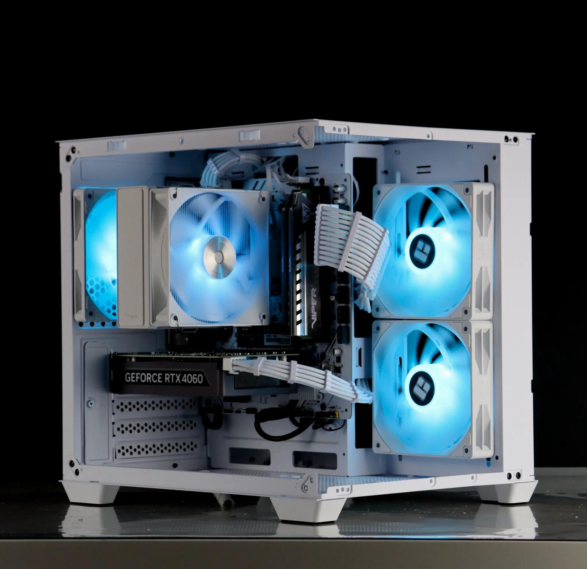 🤍🩵 RTX 4060/ Ryzen 5 5500 / 32GB / 1TB Gaming PC 🩵🤍- ARGB/WiFi/BlueTooth included