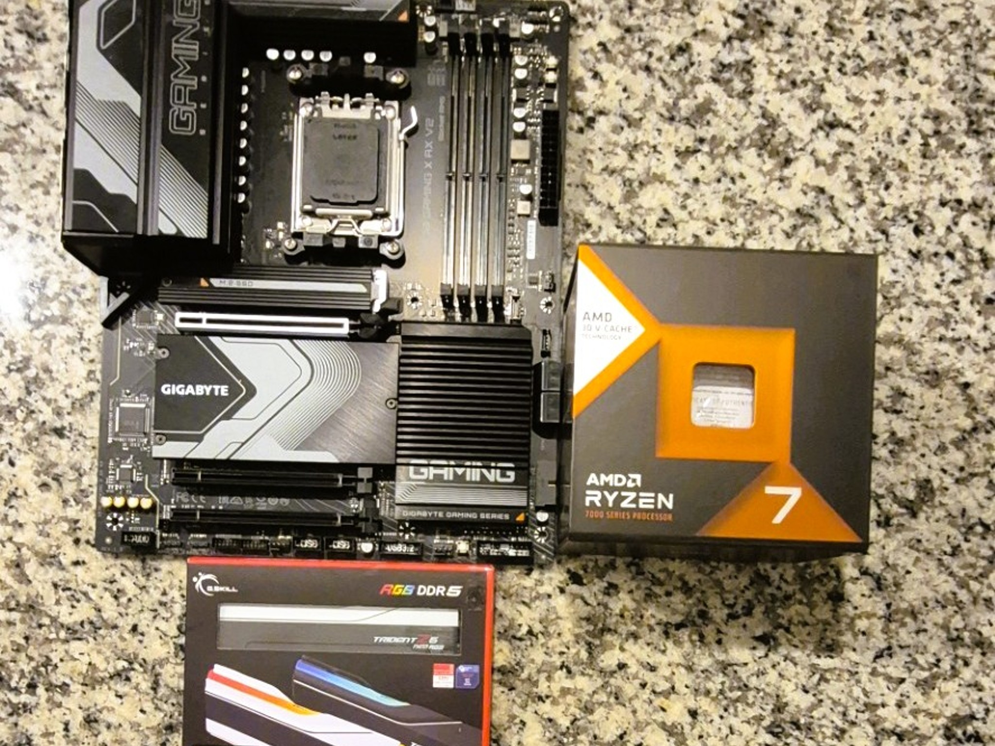 Bundle Gigabyte X670 Gaming X AX V2 AM5 MOBO, Ryzen 7800X3D CPU, 64GB G.Skill Trident Z5 NEO RGB RAM
