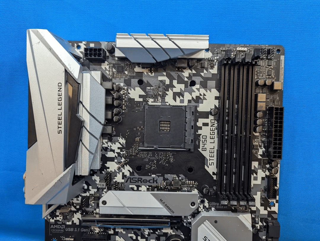 ASRock B450 Steel Legend AMD Socket AM4 DDR4 ATX Desktop Motherboard No I/O