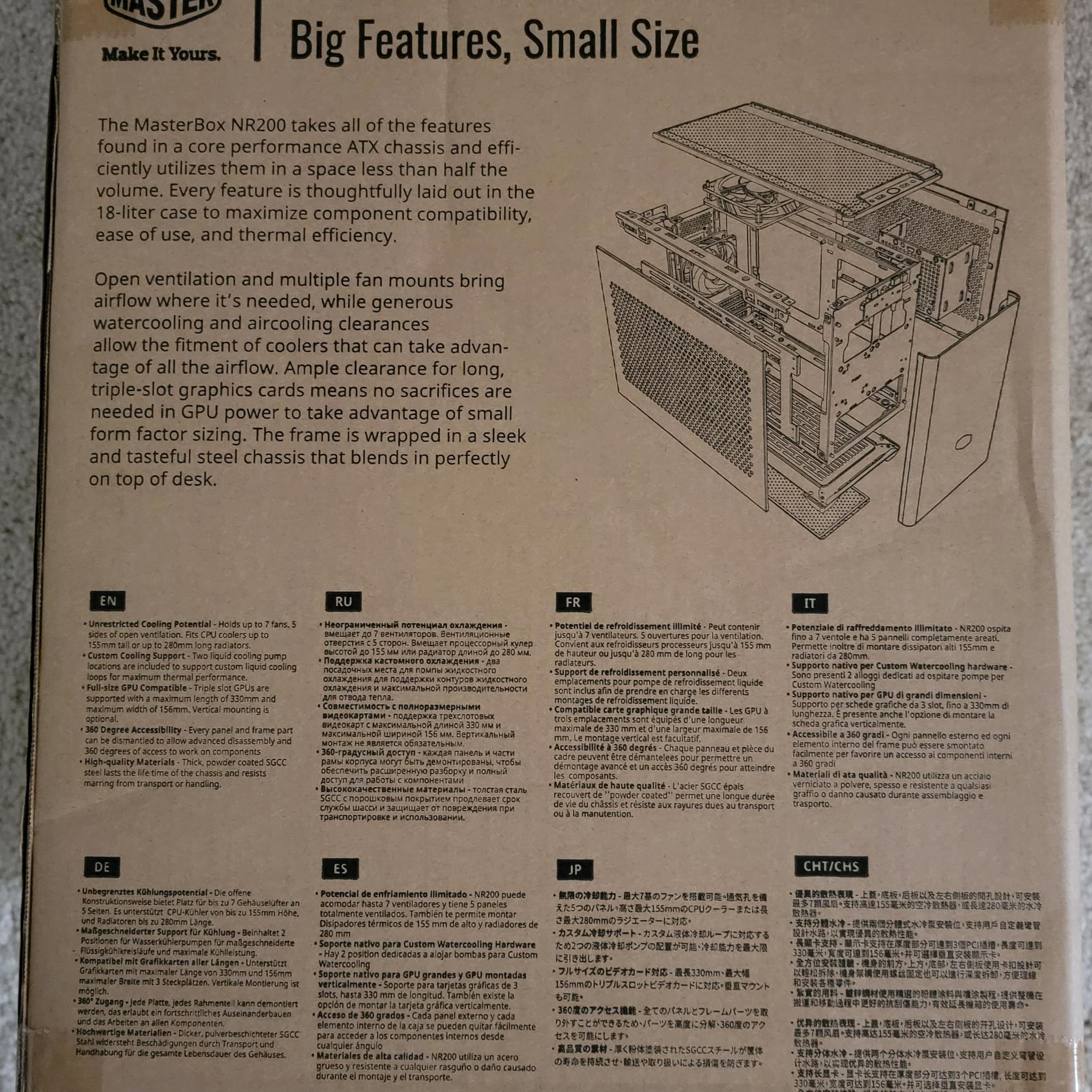 Cooler Master NR200 Small Form Factor Mini-ITX Black Case Brand New