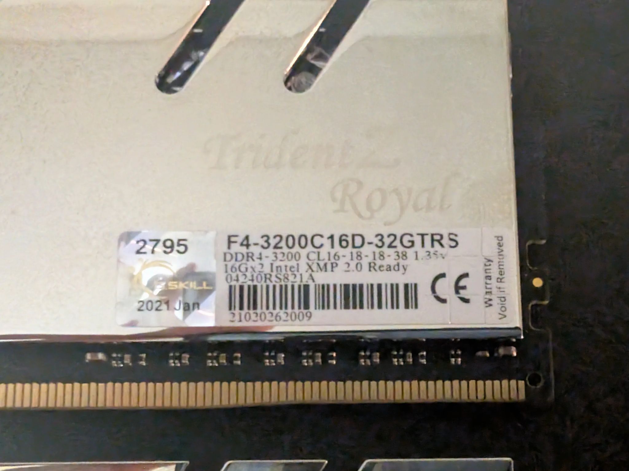G. Skill Trident Z Royal DDR4 3200Mhz CL16 RAM (Silver)