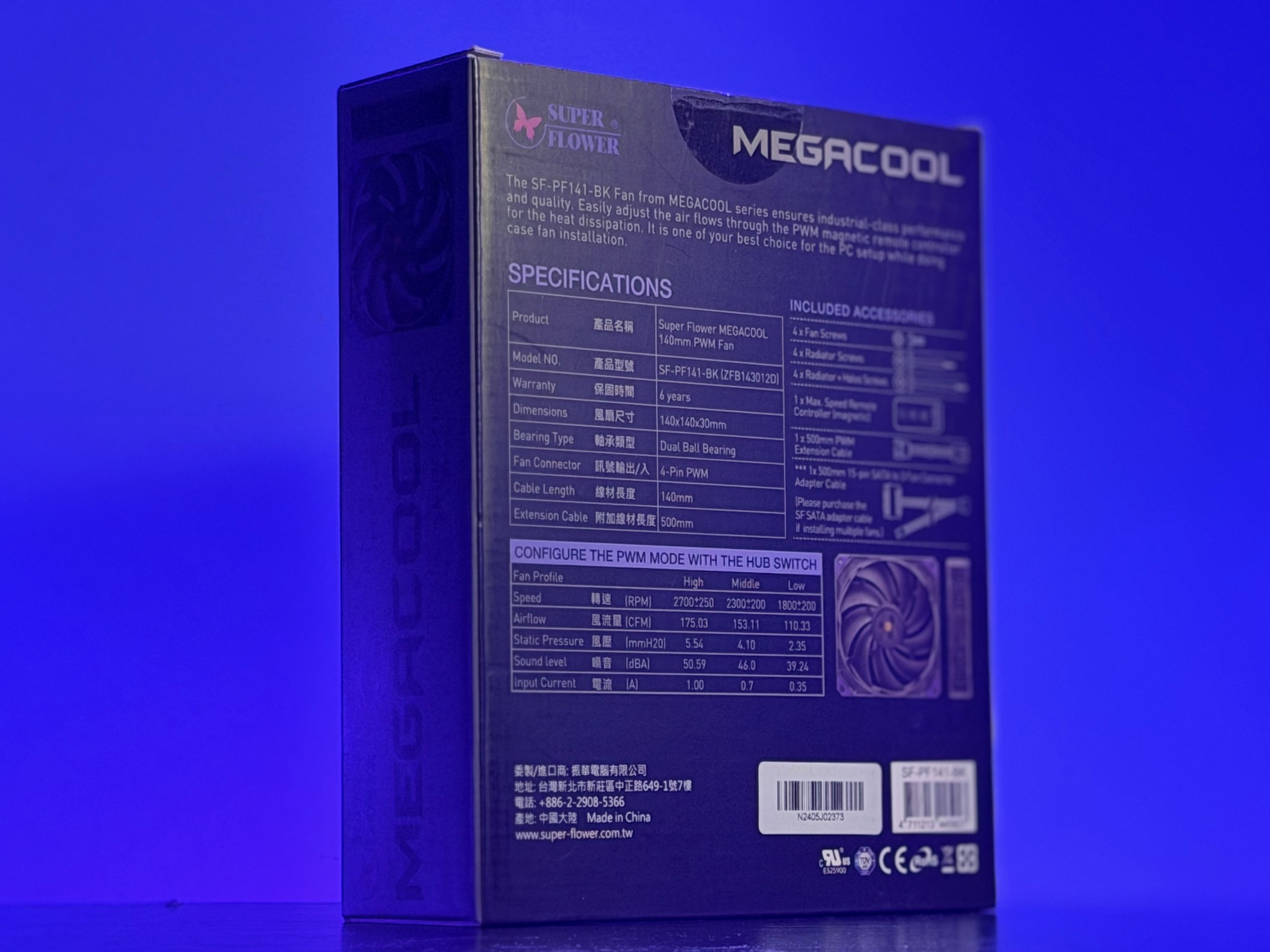 2X Super Flower Megacool 140mm fans